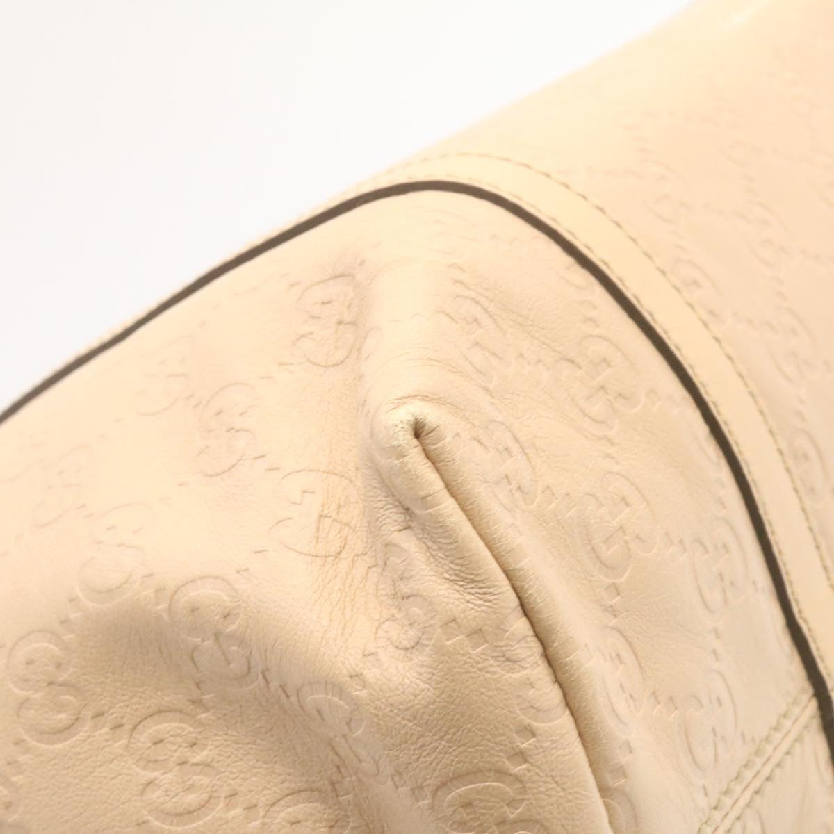 GUCCI Shima Tote Bag Leather Beige am1040g