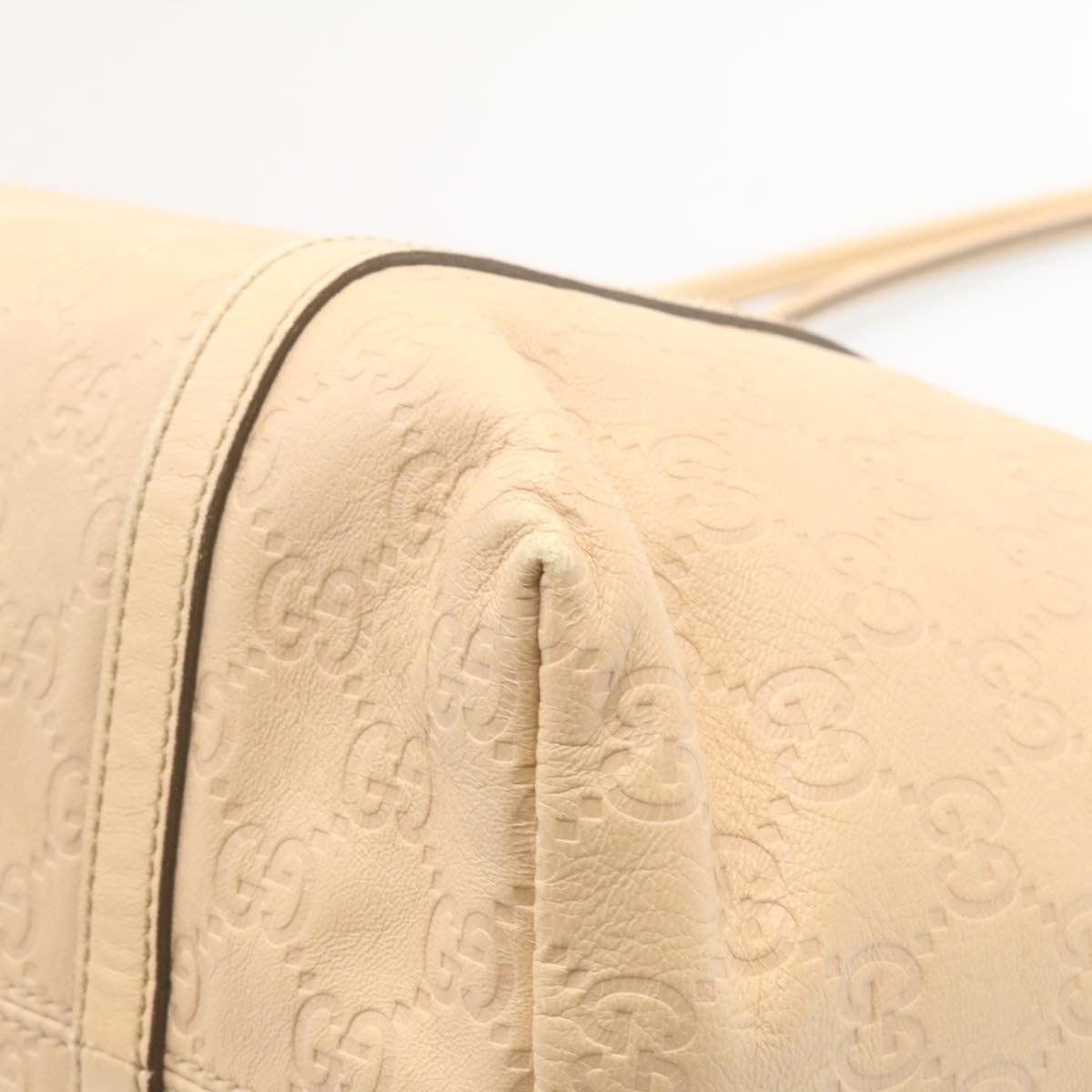 GUCCI Shima Tote Bag Leather Beige am1040g