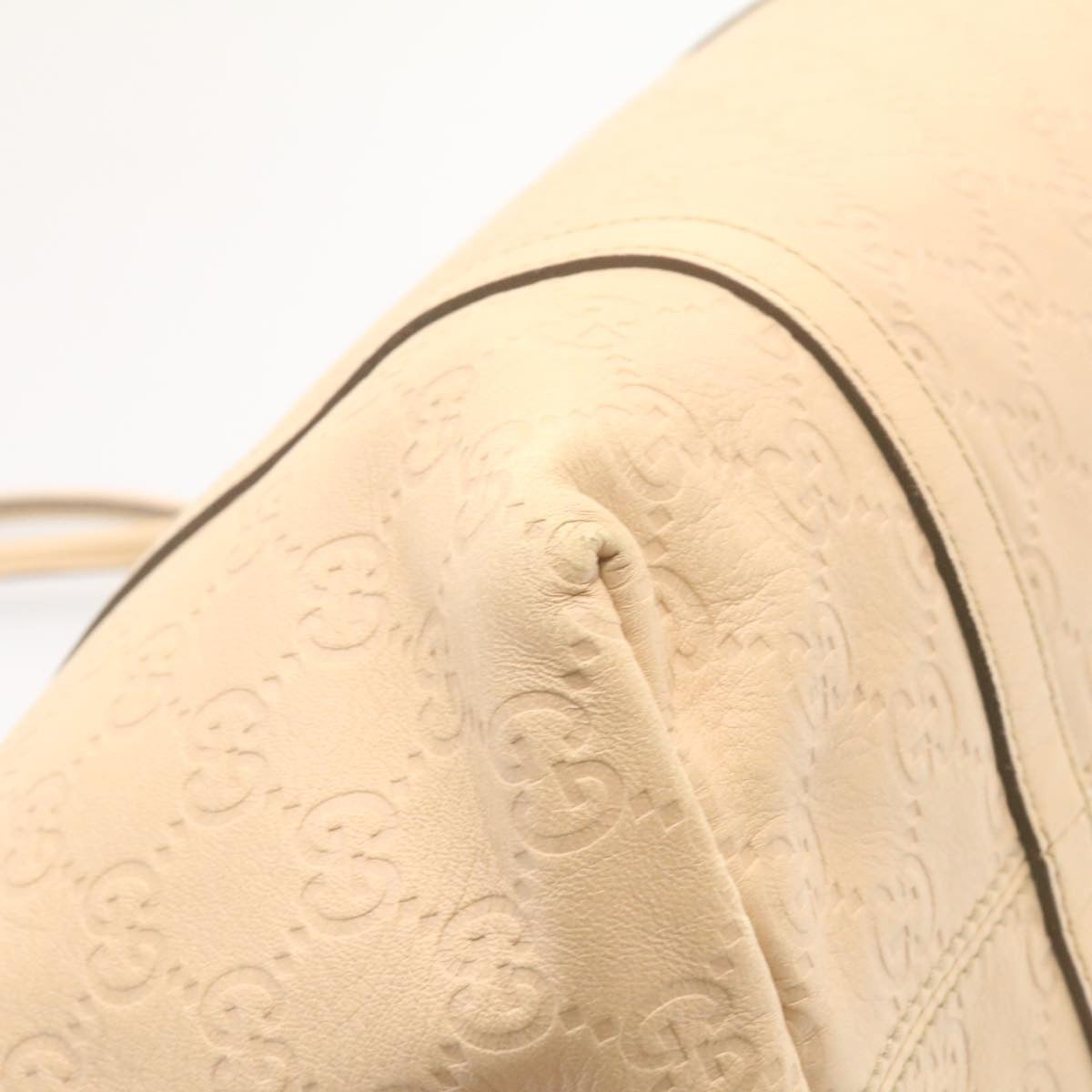 GUCCI Shima Tote Bag Leather Beige am1040g