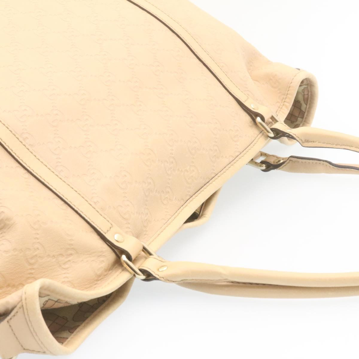 GUCCI Shima Tote Bag Leather Beige am1040g
