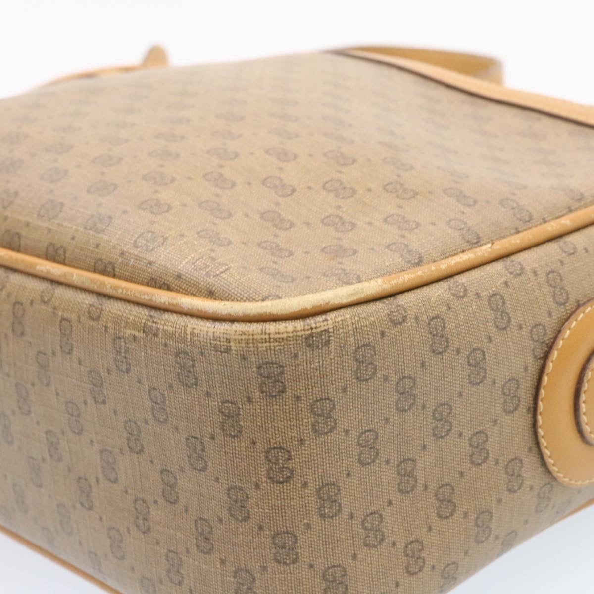 GUCCI Micro GG Canvas Cross body Shoulder Bag PVC Leather Beige am1195g