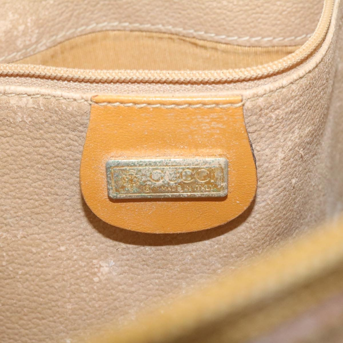 GUCCI Micro GG Canvas Cross body Shoulder Bag PVC Leather Beige am1195g