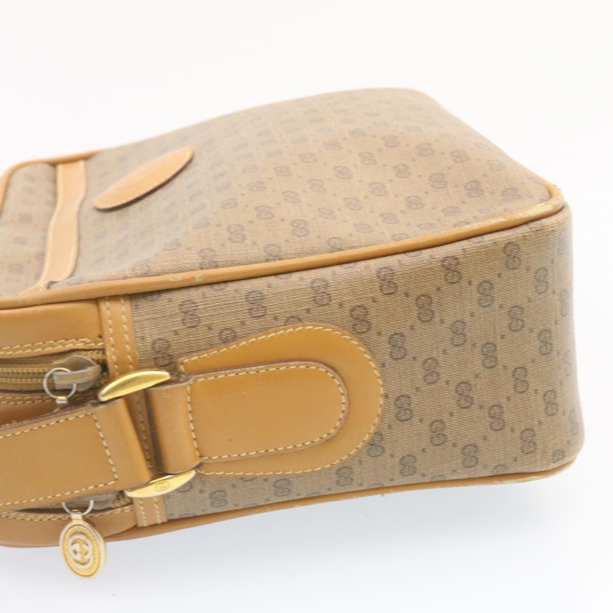 GUCCI Micro GG Canvas Cross body Shoulder Bag PVC Leather Beige am1195g