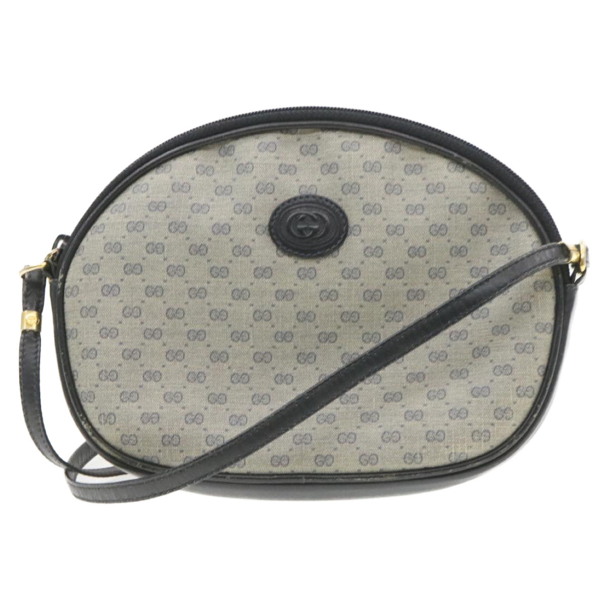 GUCCI Micro small GG Canvas Shoulder Bag PVC Leather Blue am286g