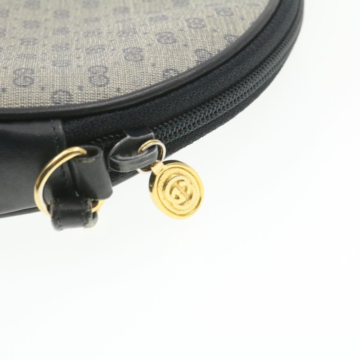 GUCCI Micro small GG Canvas Shoulder Bag PVC Leather Blue am286g