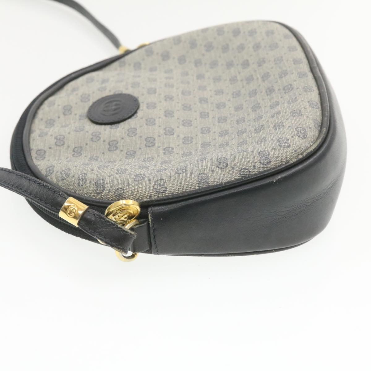 GUCCI Micro small GG Canvas Shoulder Bag PVC Leather Blue am286g