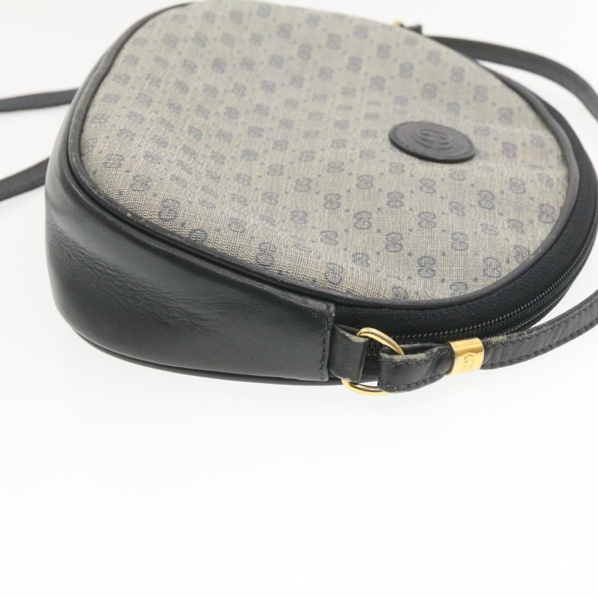 GUCCI Micro small GG Canvas Shoulder Bag PVC Leather Blue am286g
