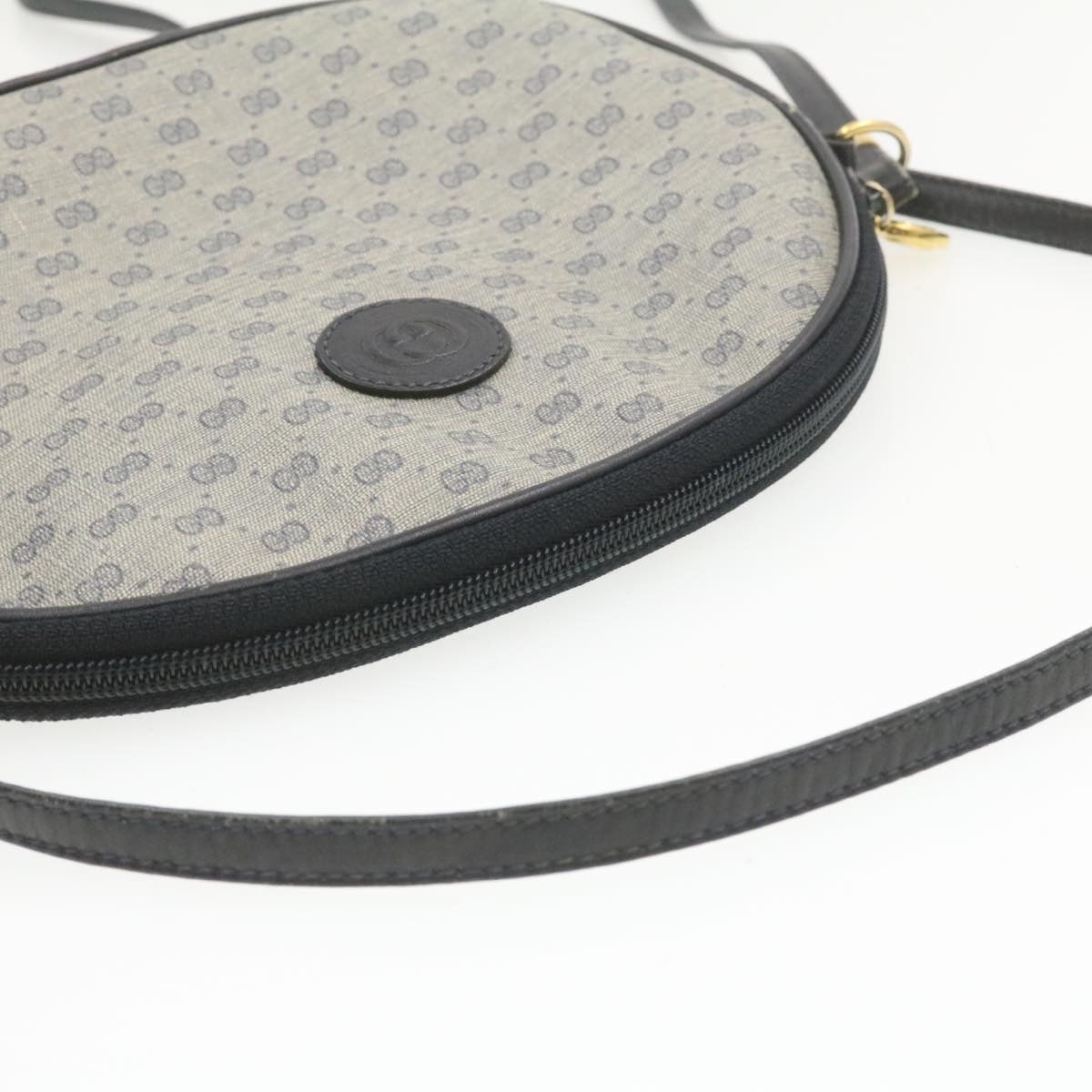 GUCCI Micro small GG Canvas Shoulder Bag PVC Leather Blue am286g