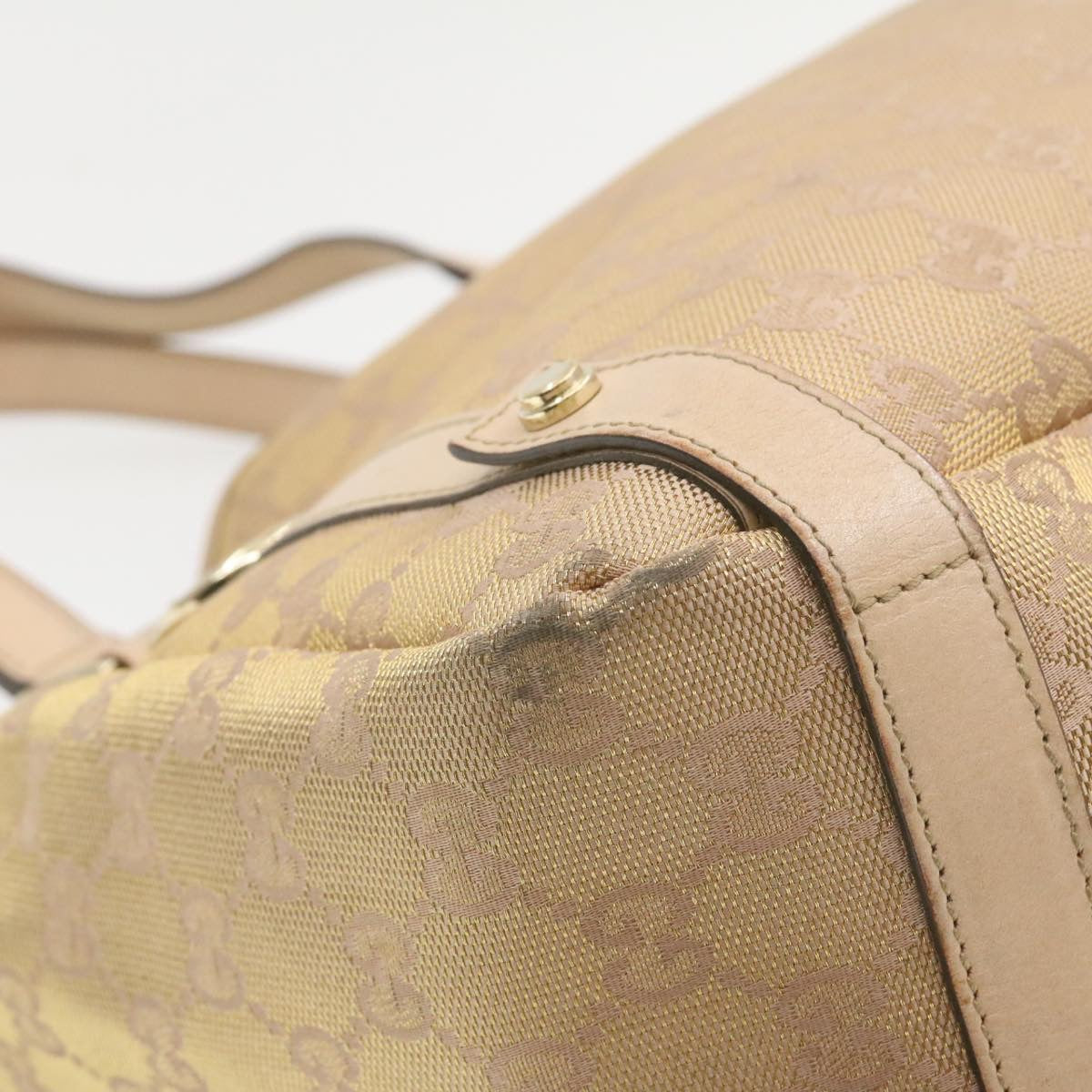 GUCCI GG Canvas Shoulder Bag Nylon Pink Gold am427g