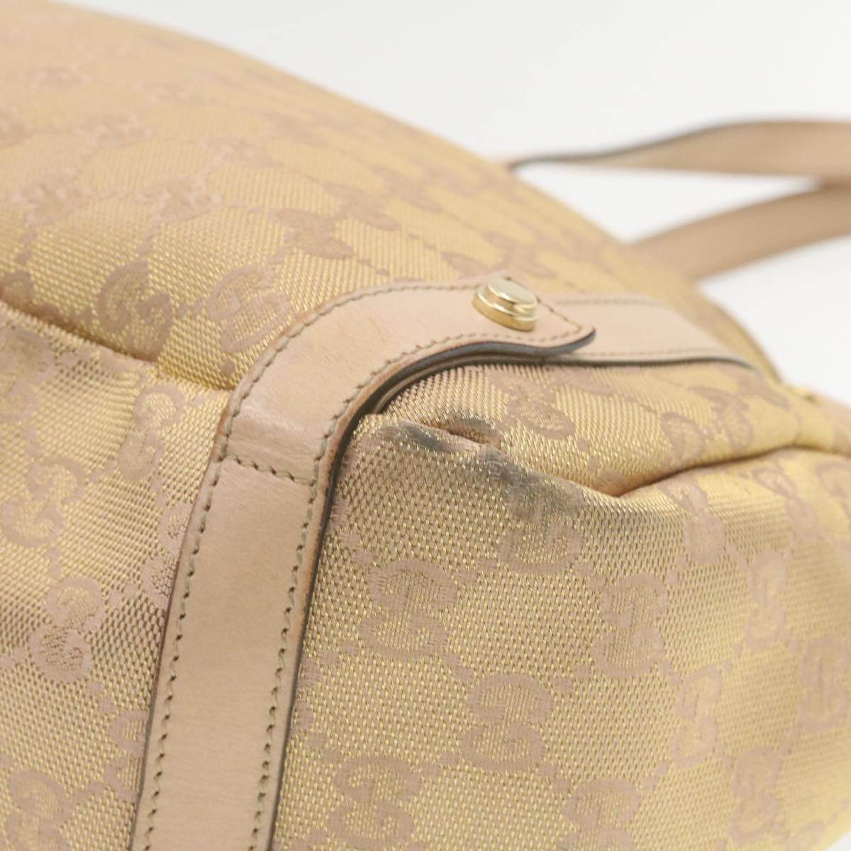 GUCCI GG Canvas Shoulder Bag Nylon Pink Gold am427g