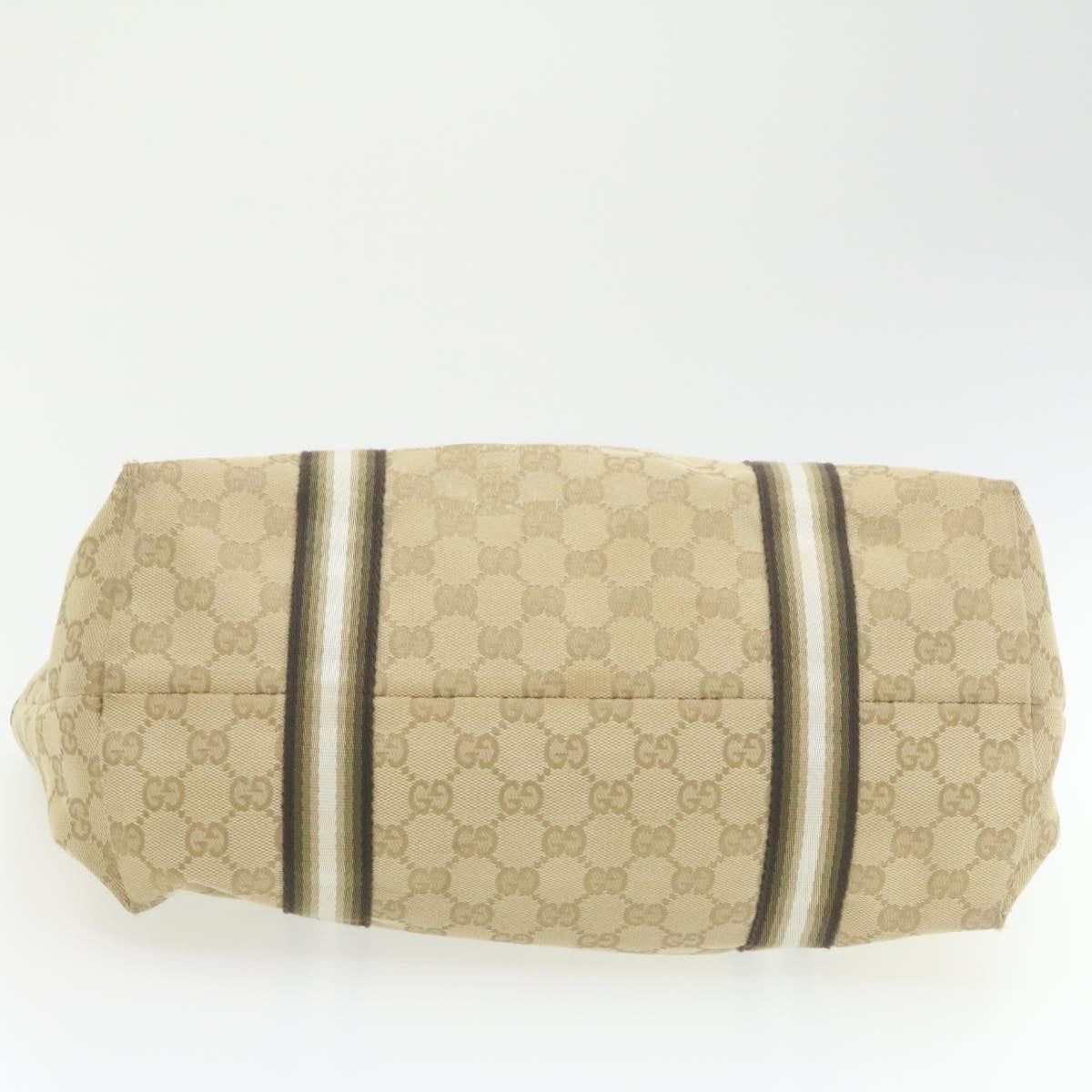 GUCCI Sherry Line GG Canvas Tote Bag Canvas Beige Gold Brown 139260 am626g