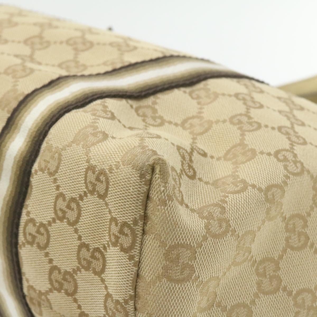 GUCCI Sherry Line GG Canvas Tote Bag Canvas Beige Gold Brown 139260 am626g