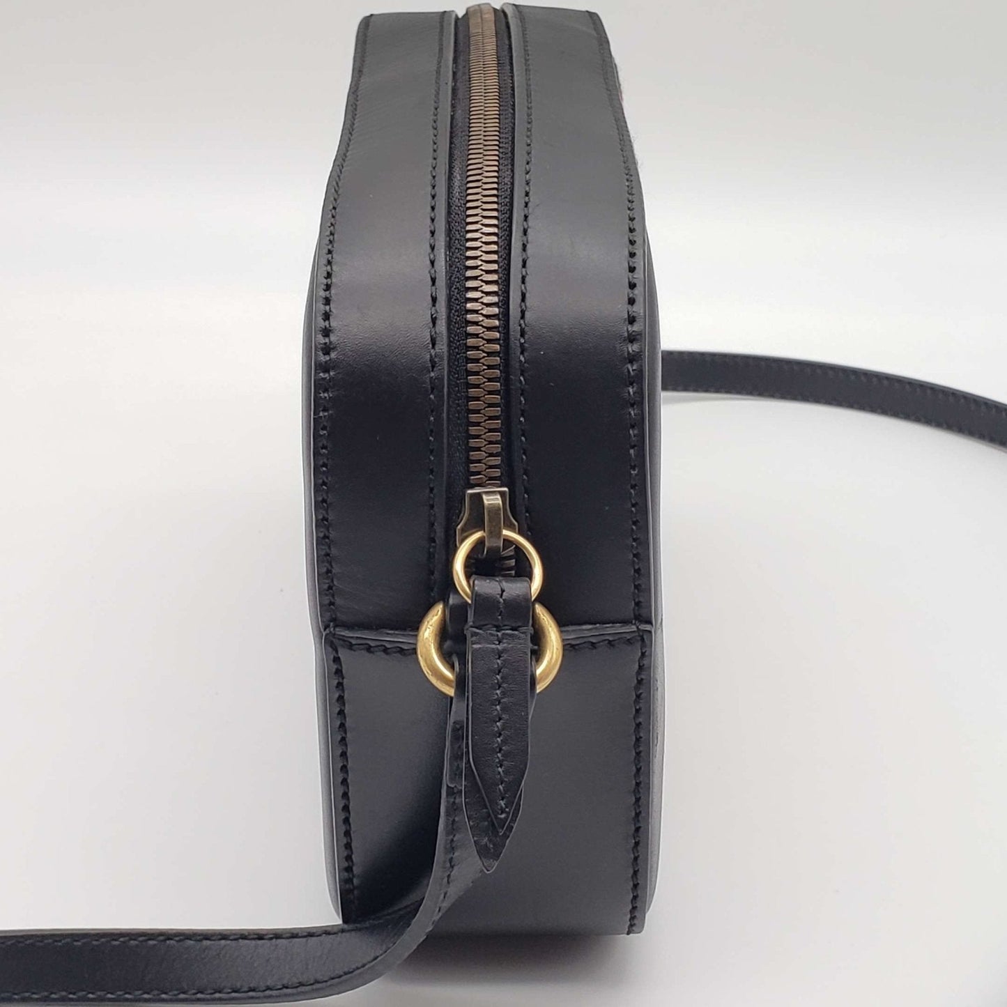 Gucci Bee Camera Black Leather Crossbody Bag