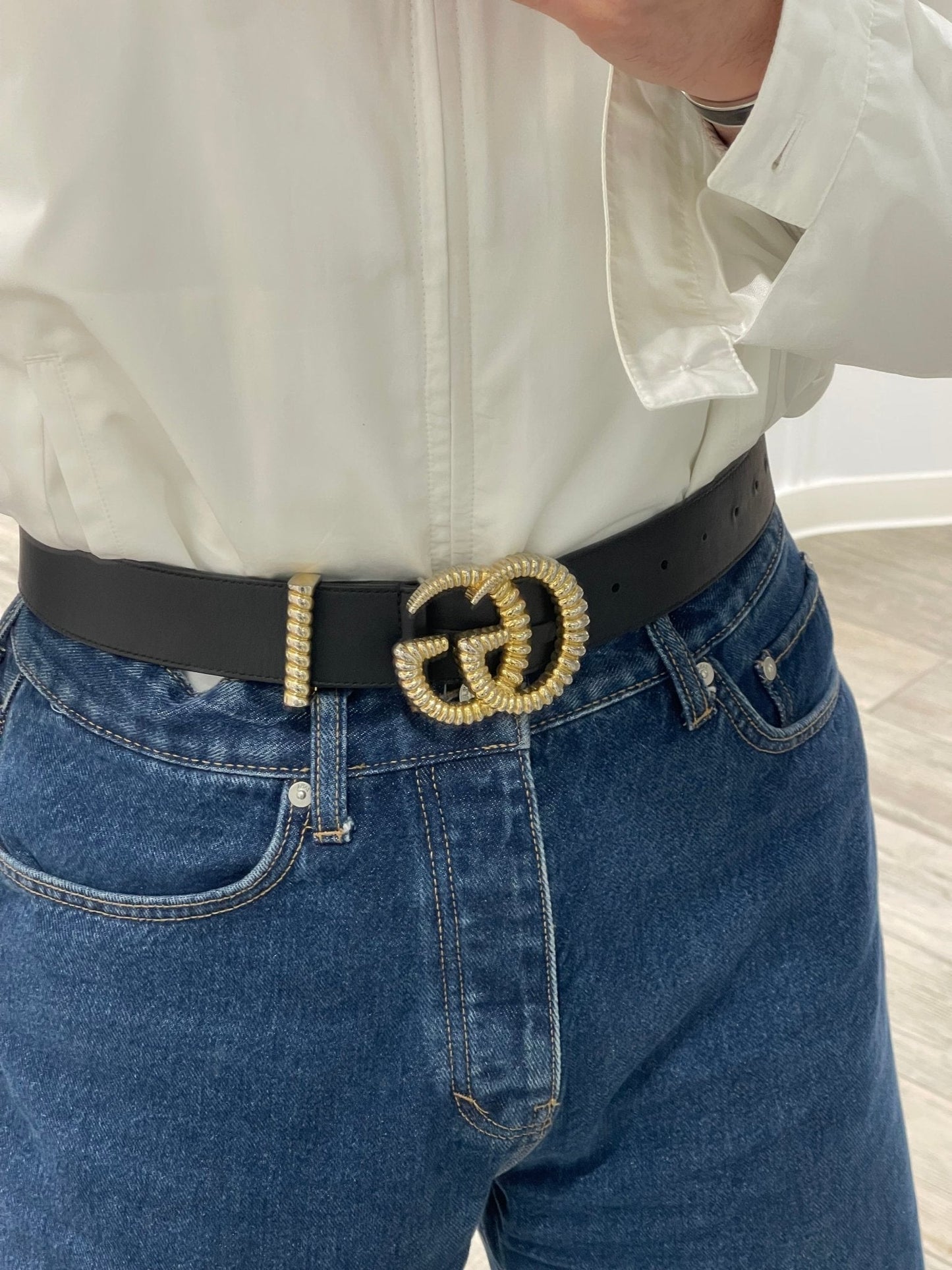 Gucci - Ceinture GG dorée GM