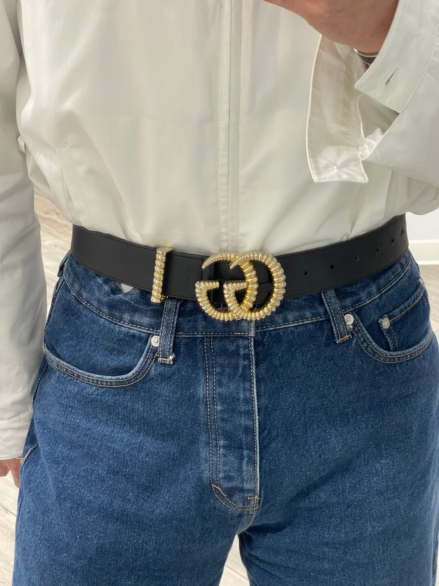 Gucci - Ceinture GG dorée GM