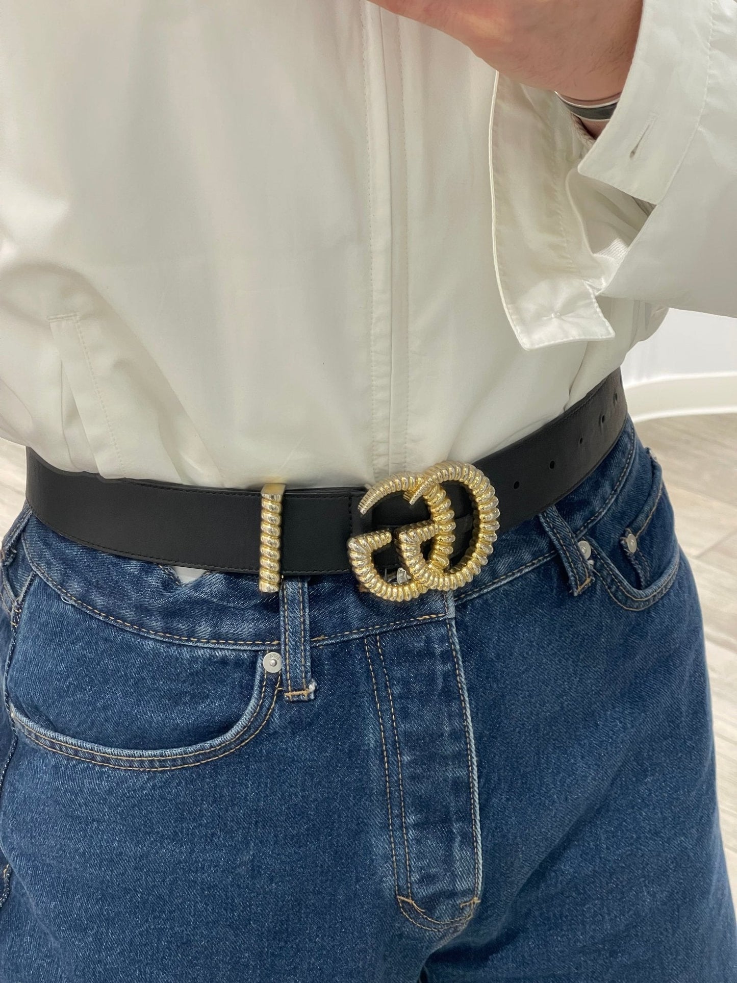 Gucci - Ceinture GG dorée GM
