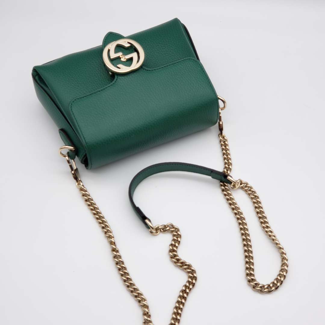 Gucci GG Interlocking Green Crossbody and Shoulder Bag