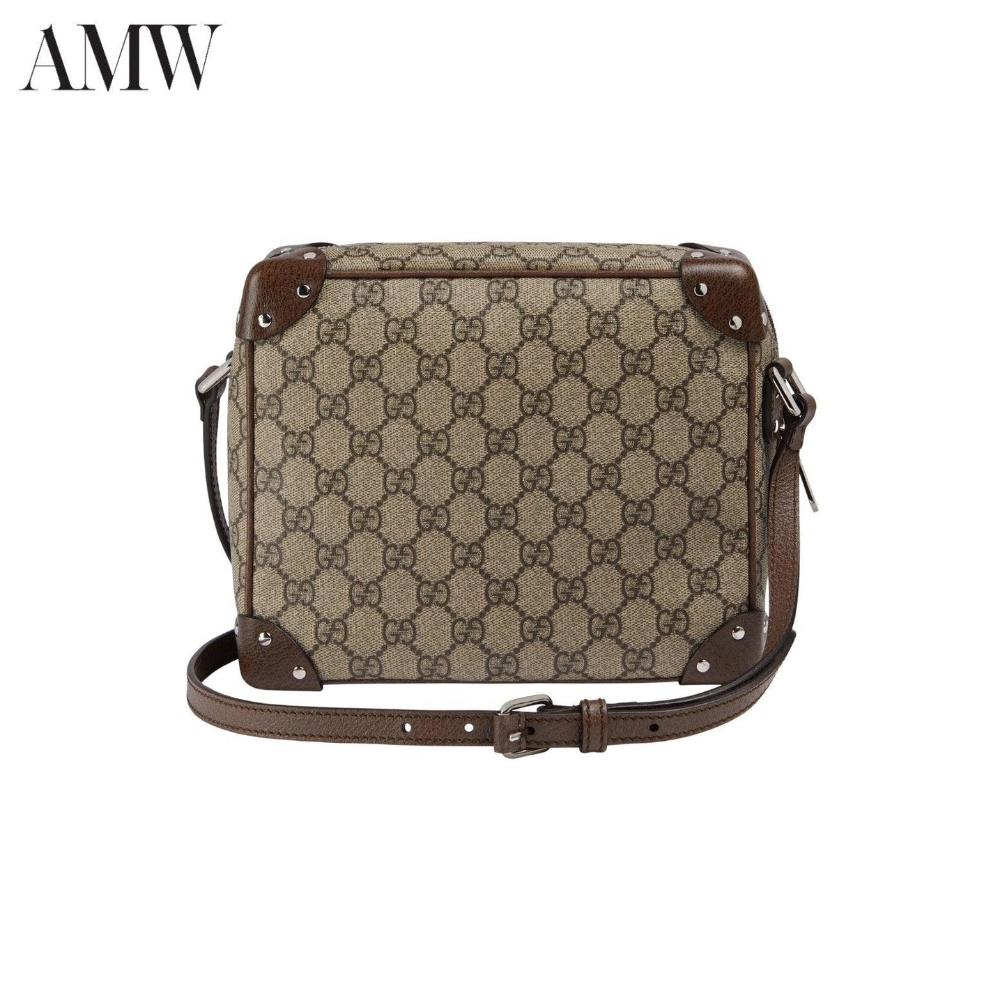 GUCCI GG Shoulder Bag With Leather Details