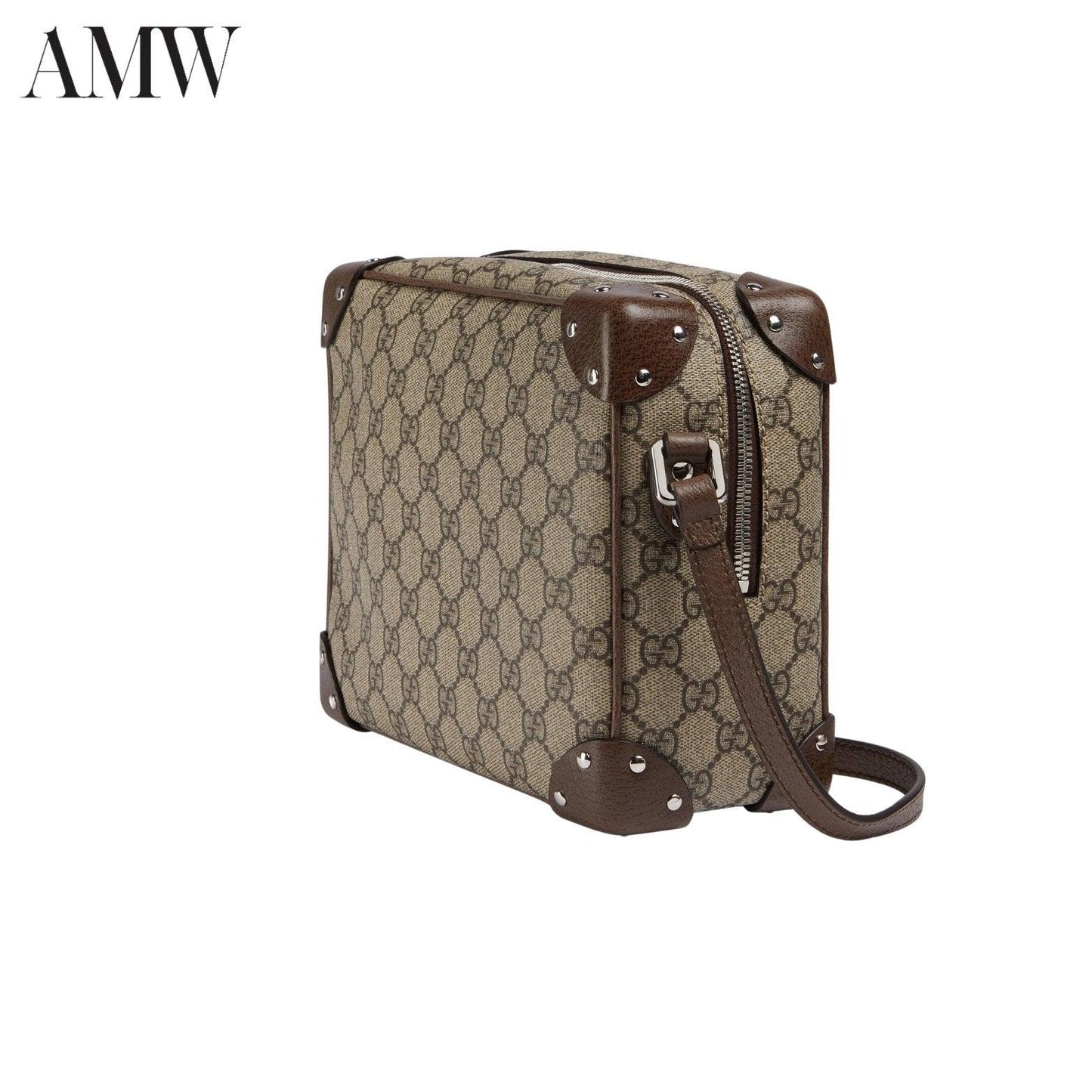 GUCCI GG Shoulder Bag With Leather Details