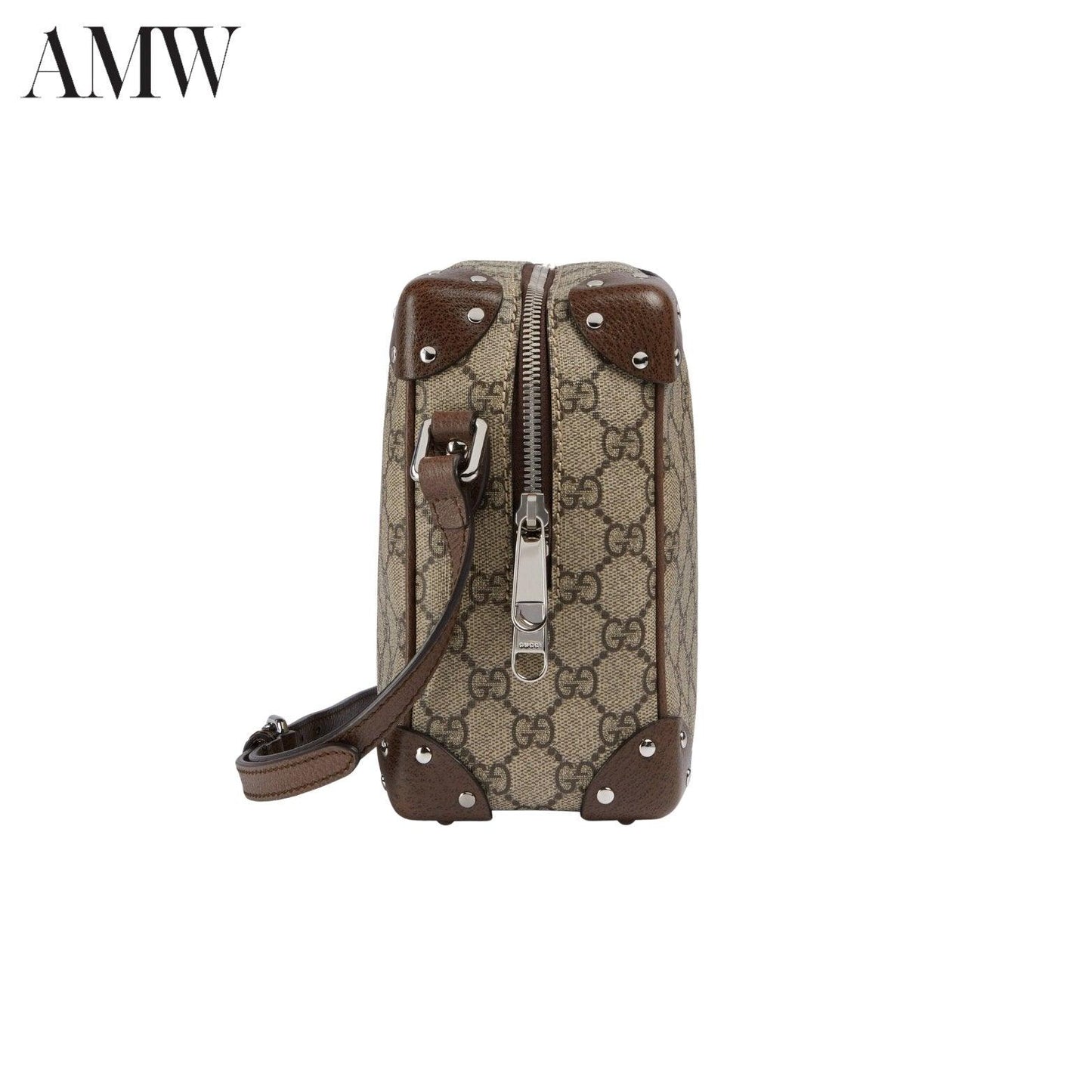 GUCCI GG Shoulder Bag With Leather Details