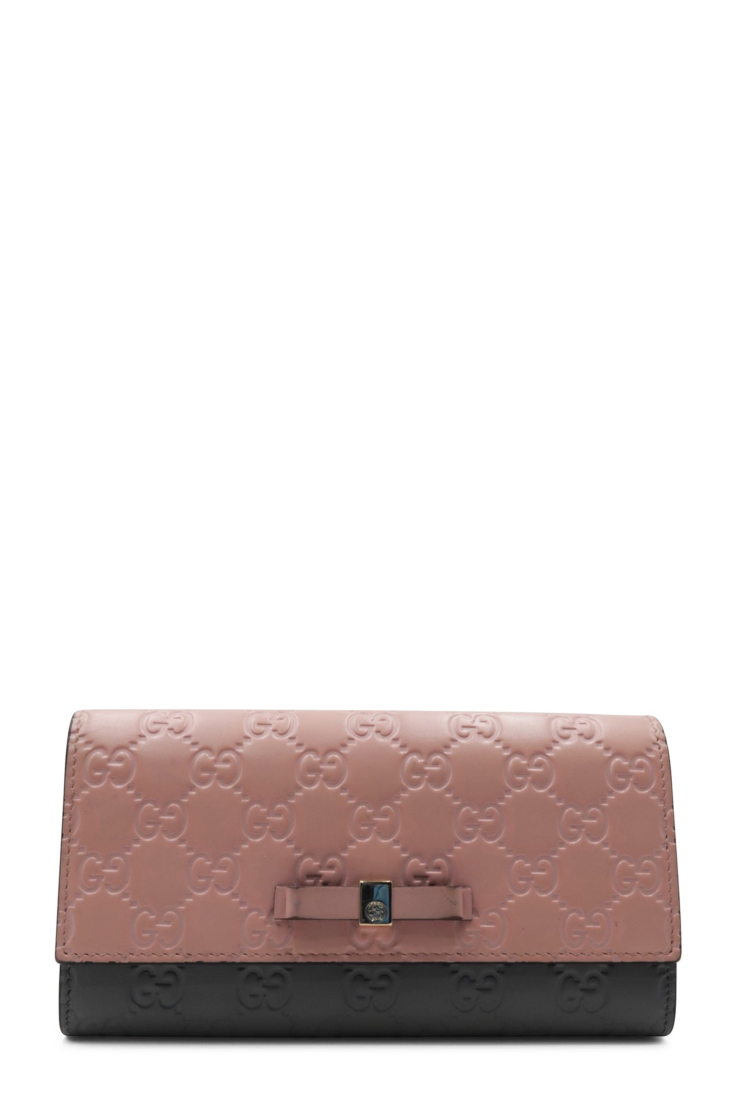 Guccisima Bow Continental Wallet Pink Grey