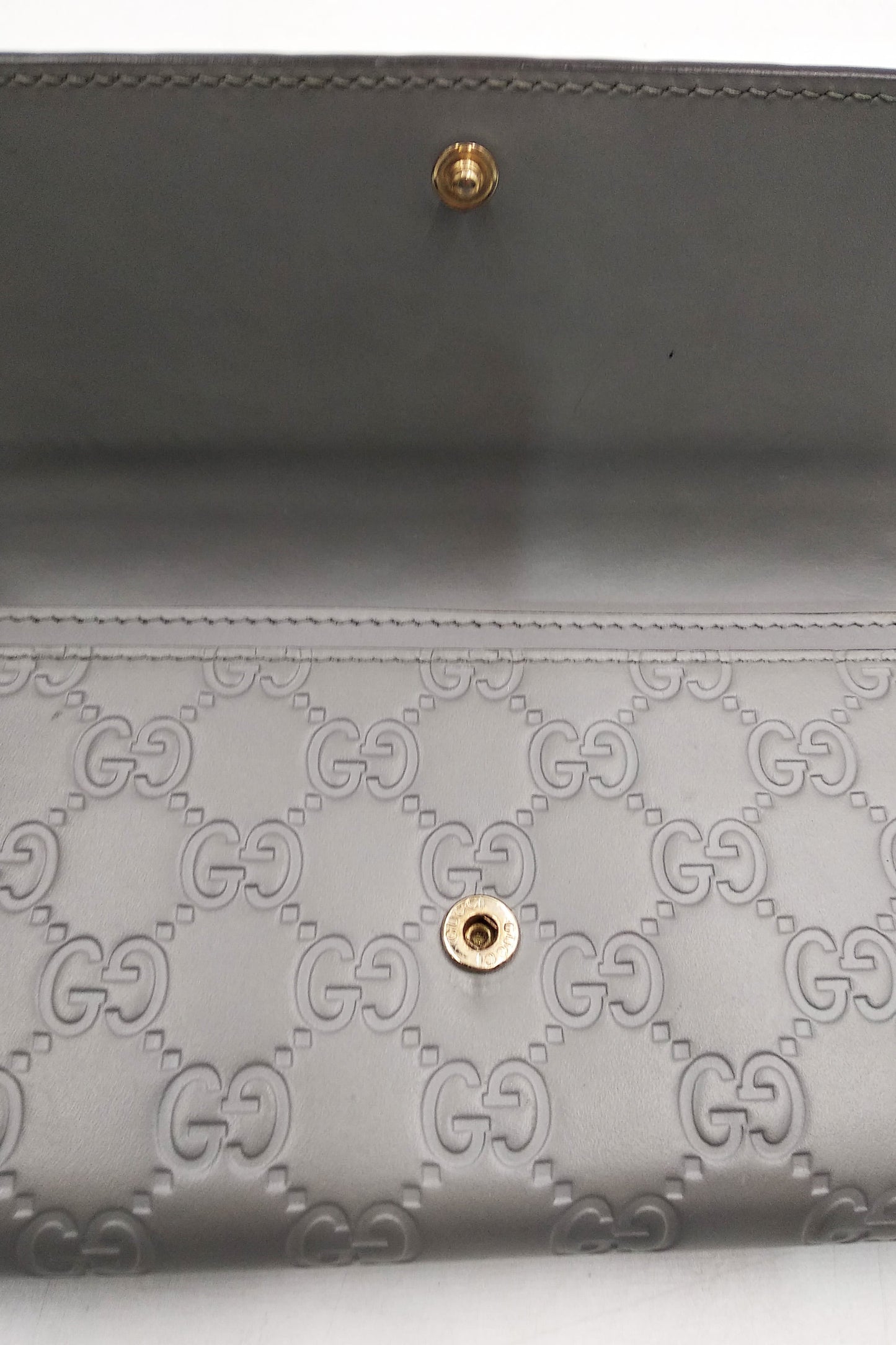Guccisima Bow Continental Wallet Pink Grey