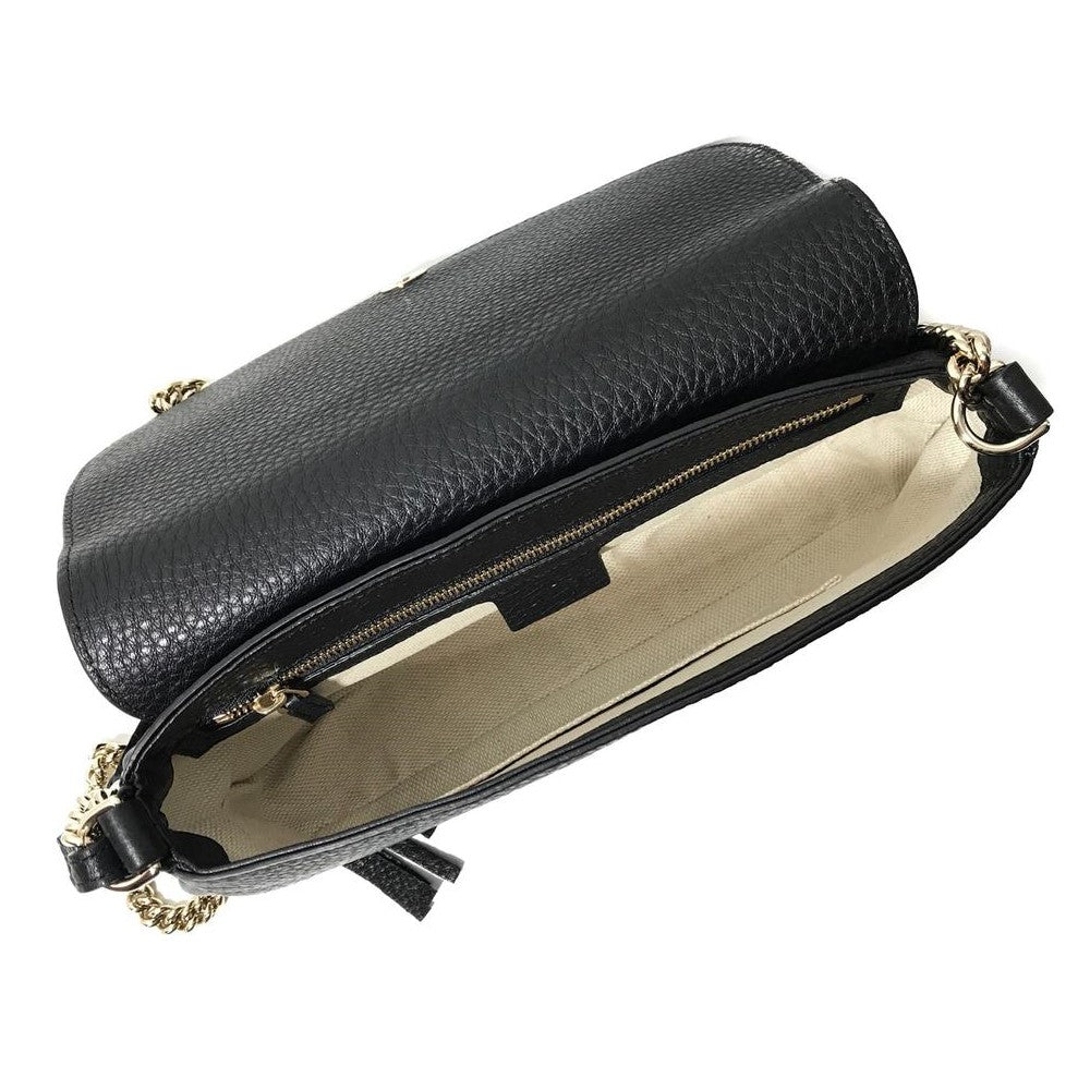 Gucci Soho Disco GG Black Tassel Chain Crossbody Bag 536224