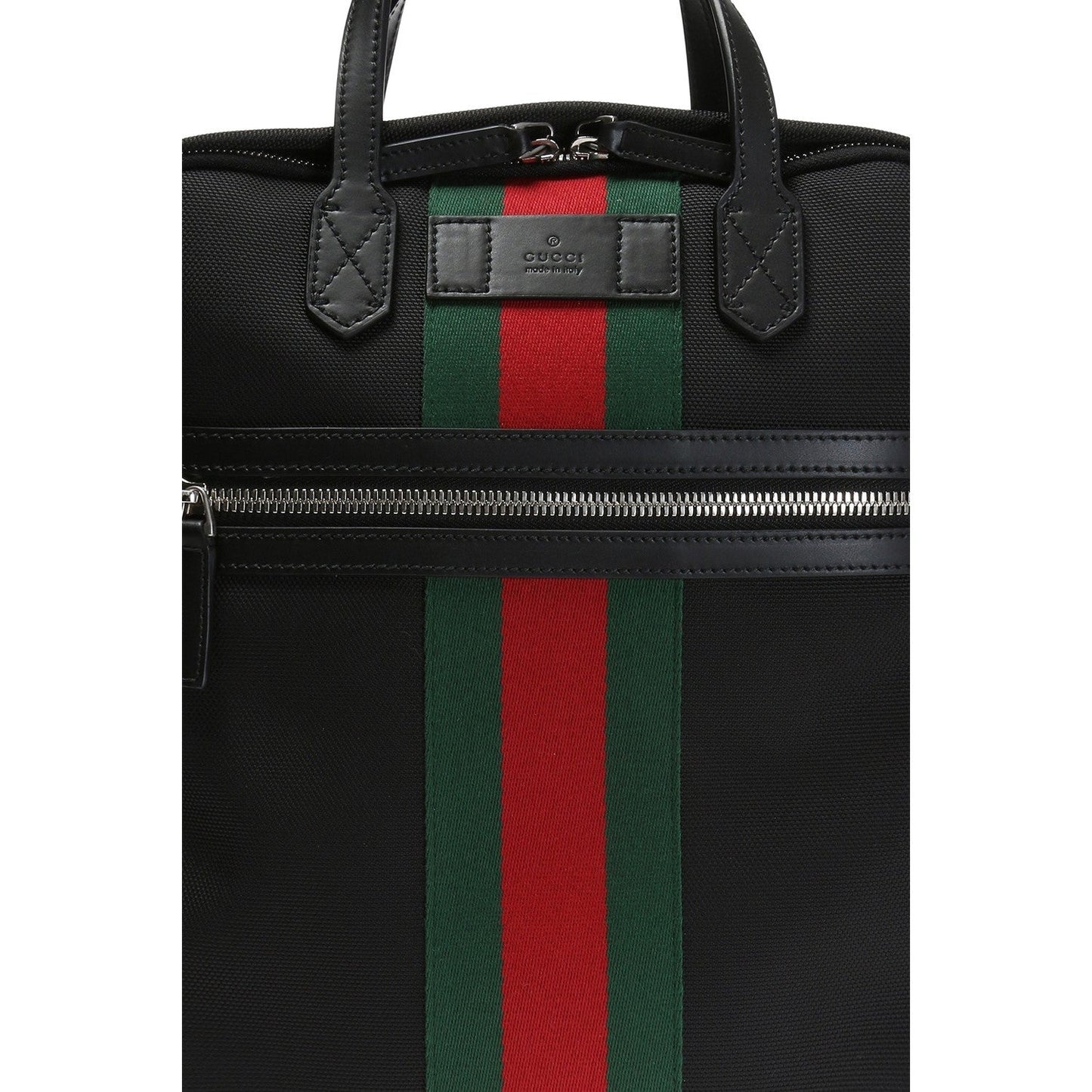 Gucci Techno Black Canvas Web Stripe Backpack 619748
