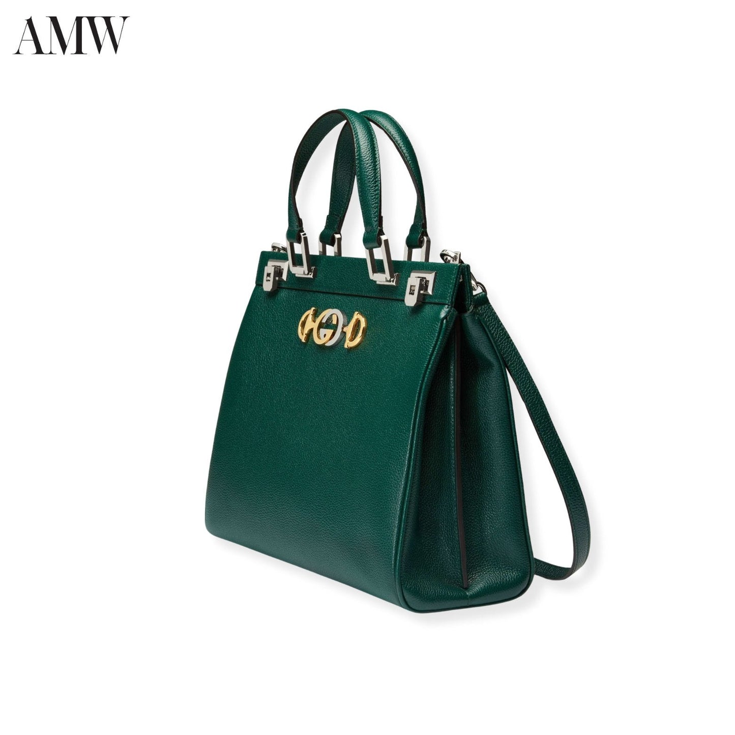 GUCCI Zumi Grainy Leather Medium Top Handle Bag
