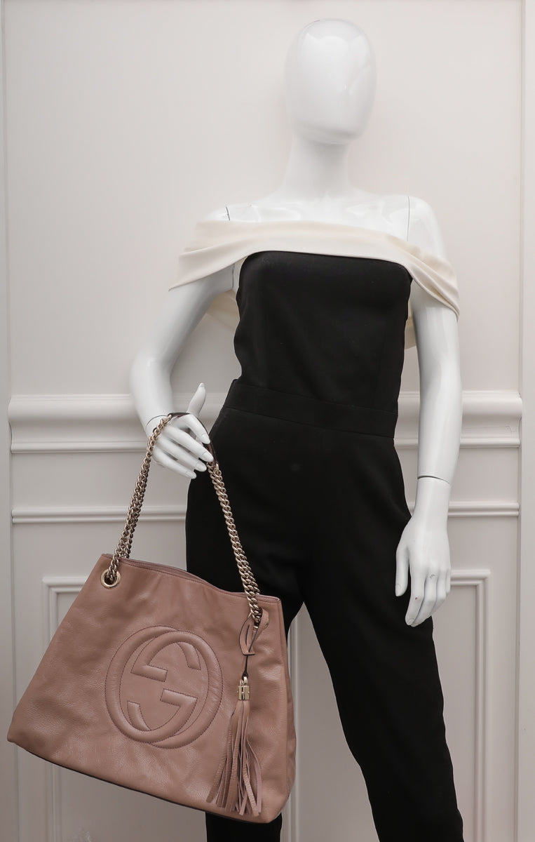 Gucci Nude Soho Tassel Tote Bag