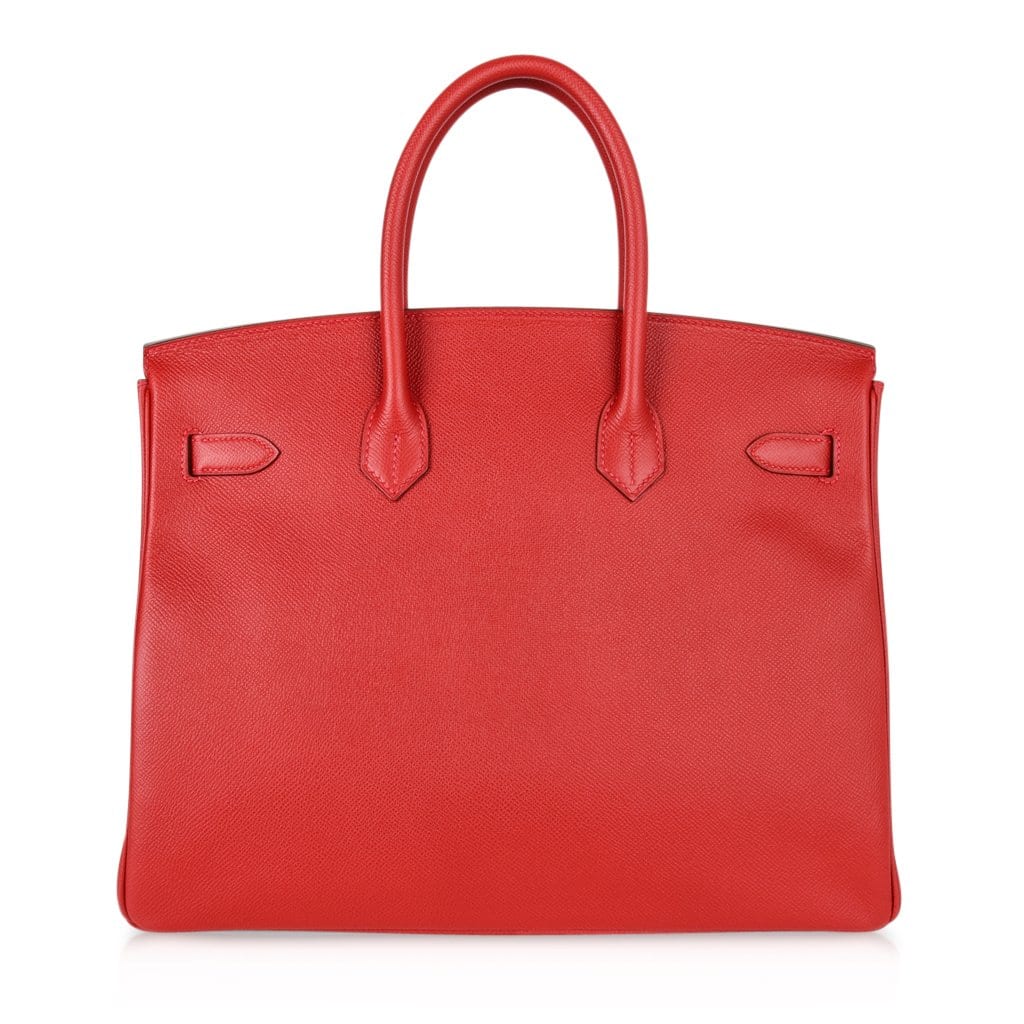 Hermes Birkin 35 Bag Rouge Casaque Lipstick Red Epsom Palladium new