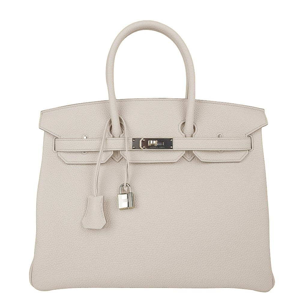 Hermes Birkin 35 Bag Beton Clemence Palladium Hardware