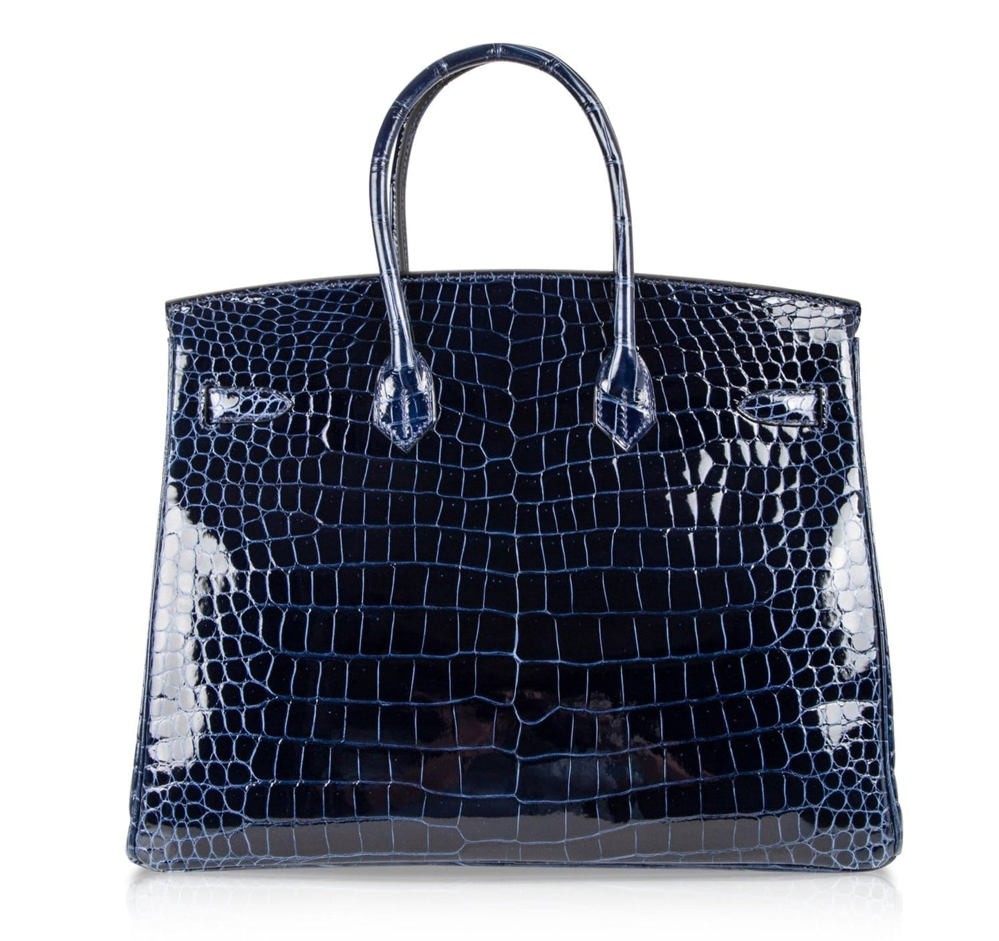 Hermes Birkin 35 Bag Blue Sapphire Porosus Crocodile Gold Hardware New