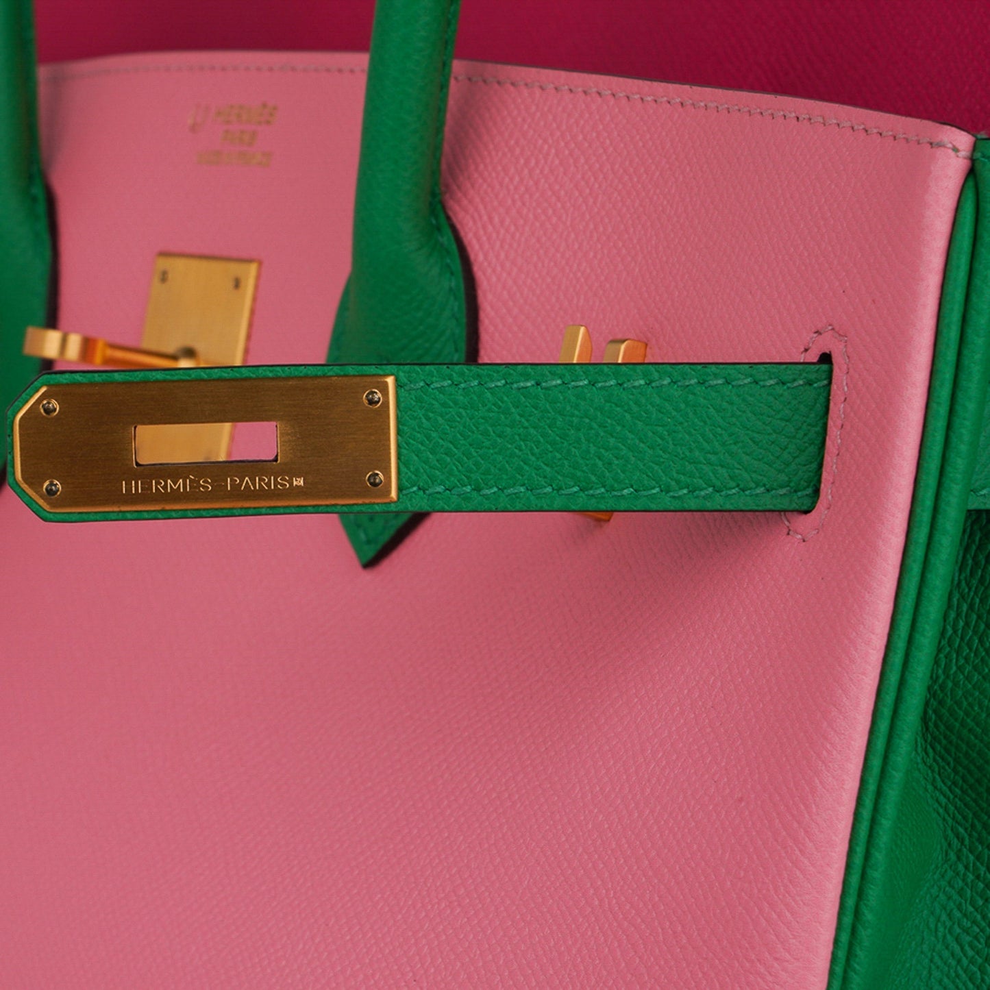 Hermes Birkin 35 HSS Bag Rose Confetti/Rose Tyrien/Bamboo Brushed Gold Hardware
