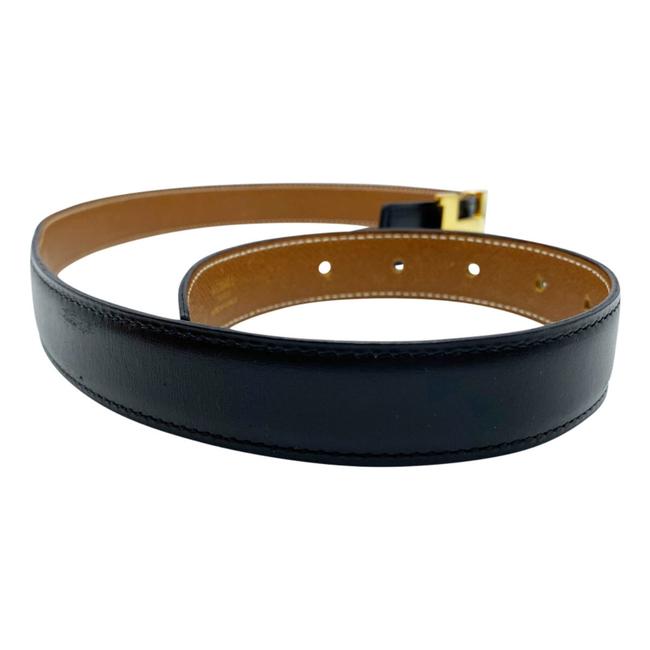 Hermes Hermes Black Constance Box Togo Reversible 24mm Gold H Strap 75 Belt