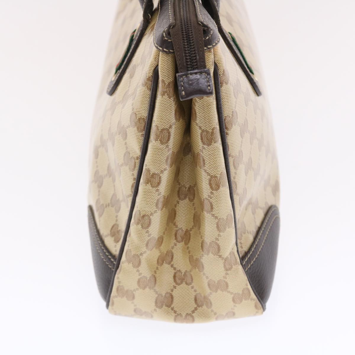 GUCCI GG Crystal Canvas Web Sherry Line Shoulder Bag Beige 293599 hk775