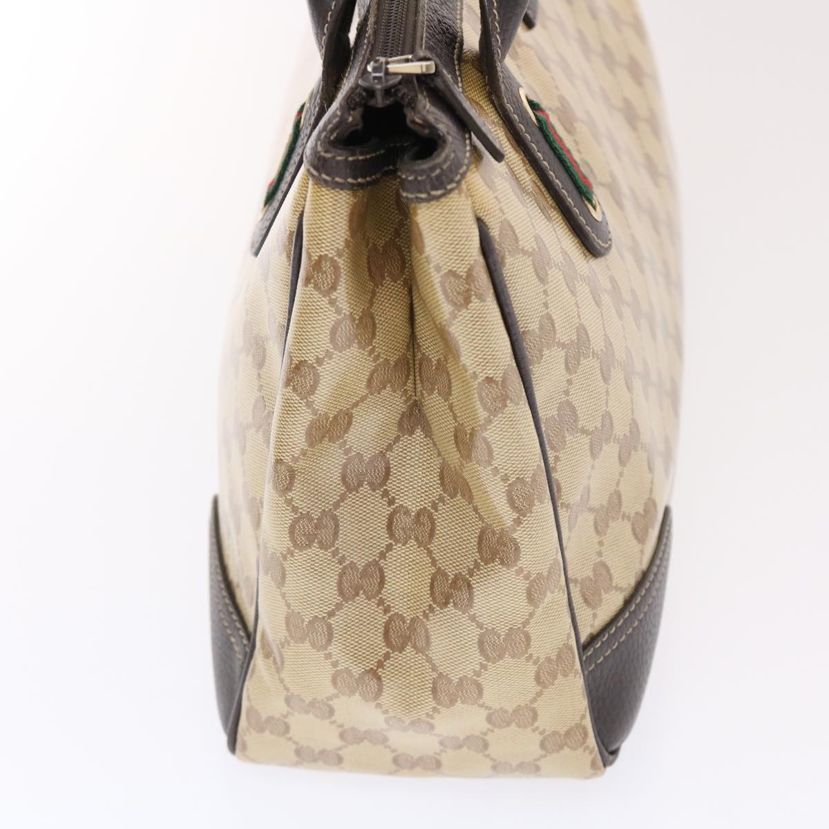 GUCCI GG Crystal Canvas Web Sherry Line Shoulder Bag Beige 293599 hk775