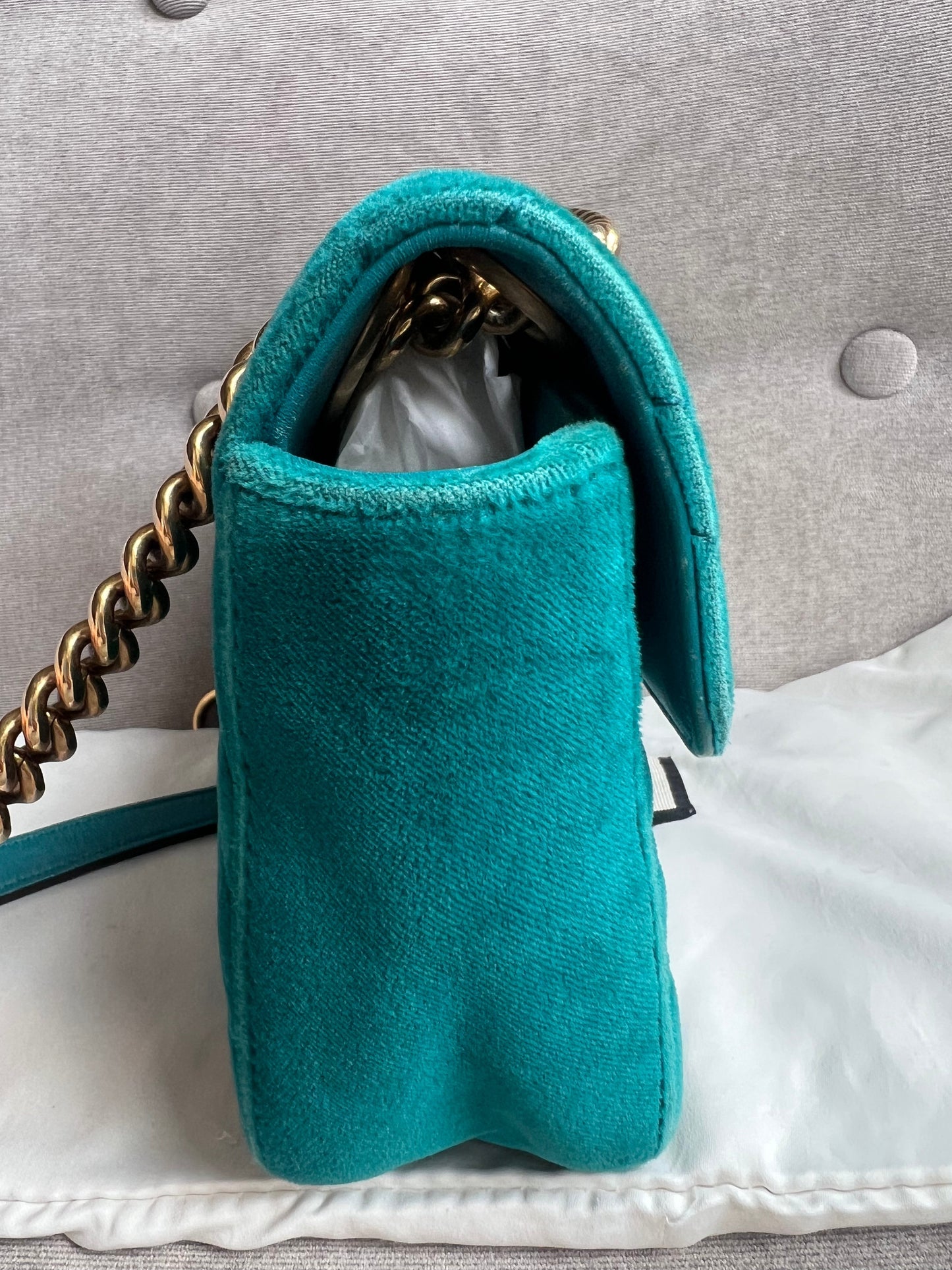 Gucci GG Mini Velvet Marmont Mini Shoulder Bag