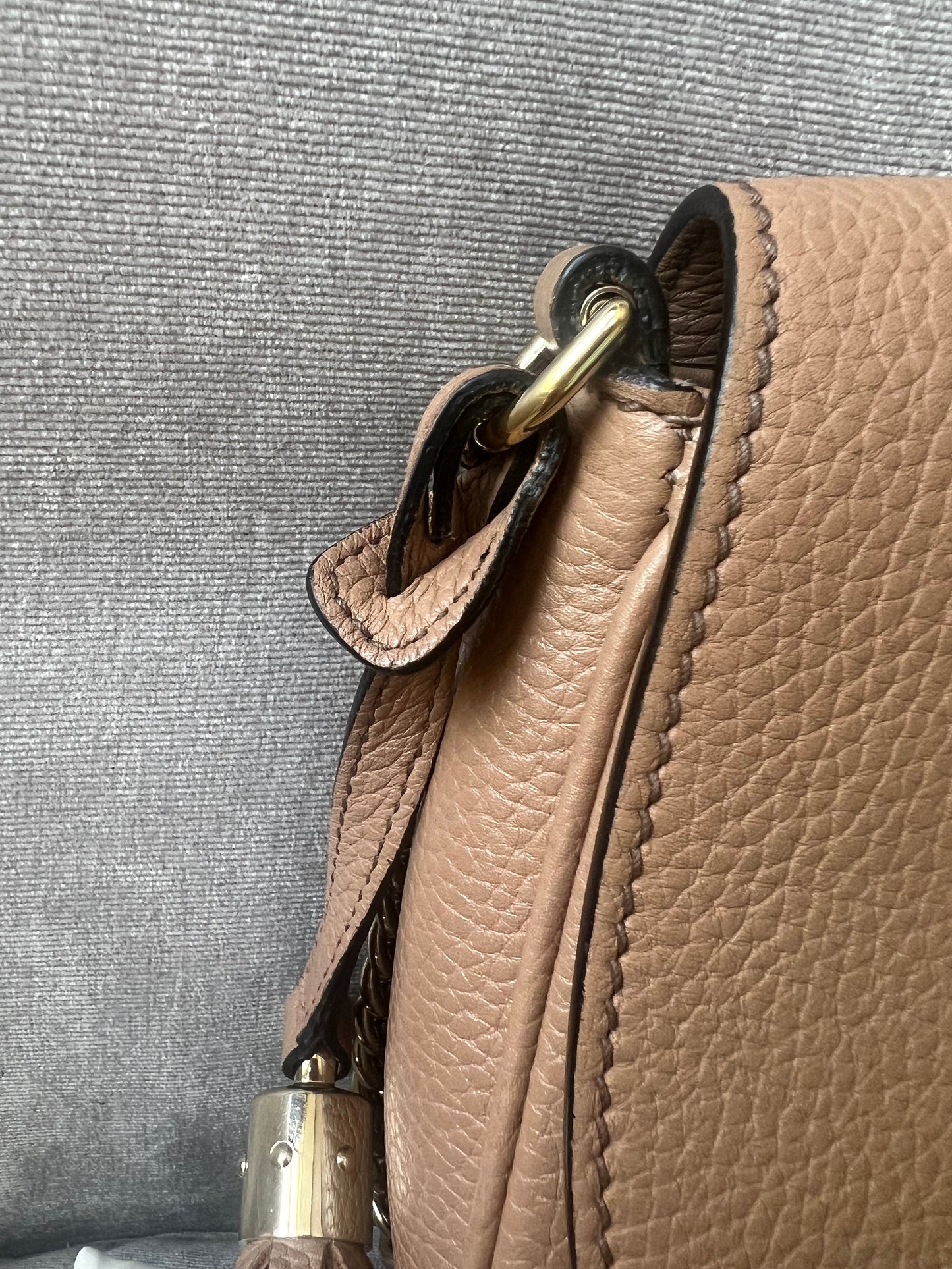 Gucci Rose Beige Soho Disco Crossbody Flap Bag (RRP £1050)