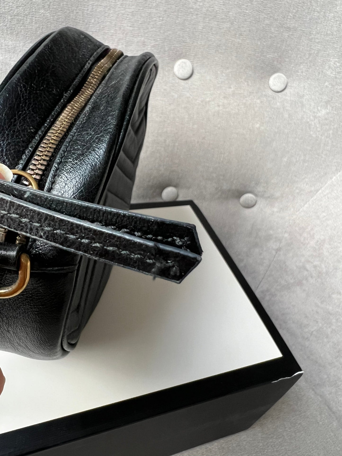 Gucci GG Round Black Marmont Small Shoulder Bag