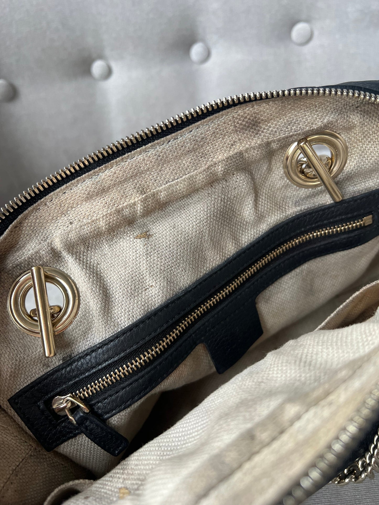 Gucci Black Small Soho Chain Tote