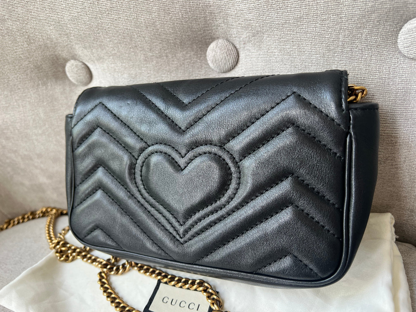 Gucci GG Black Marmont Super Mini Shoulder Bag