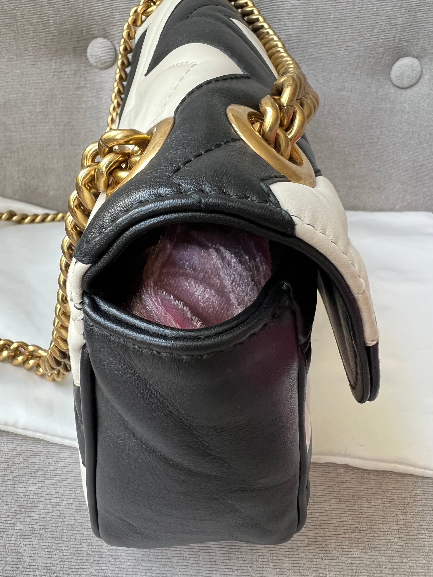 Gucci GG Black and White Marmont Small Shoulder Bag (RRP £1800)