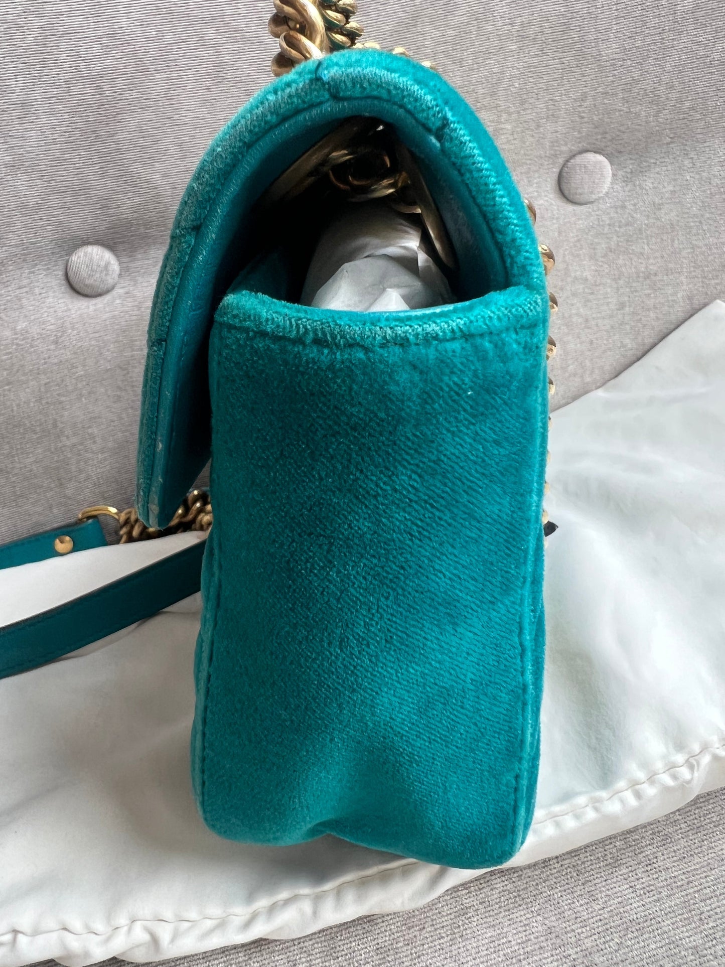 Gucci GG Mini Velvet Marmont Mini Shoulder Bag
