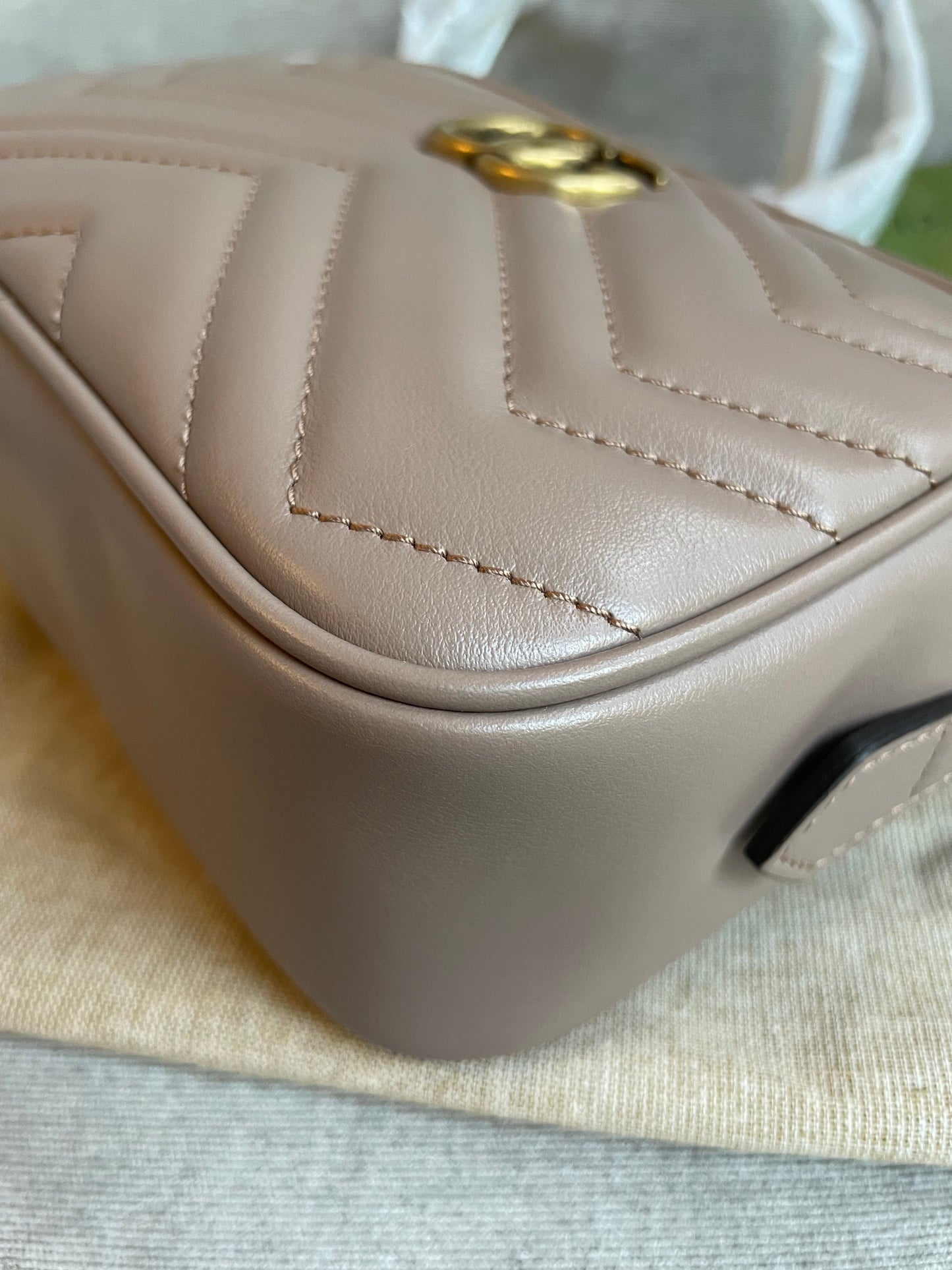 Gucci GG Dusty Pink Marmont Mini Shoulder Bag