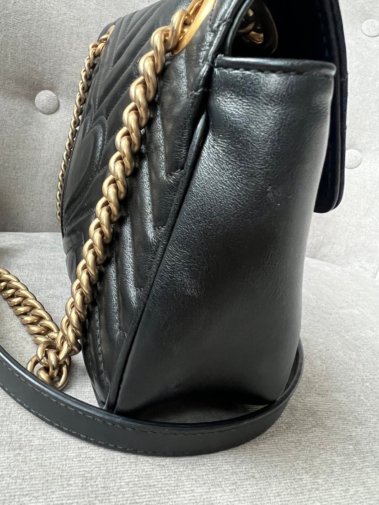 Gucci GG Black Marmont Small Shoulder Bag