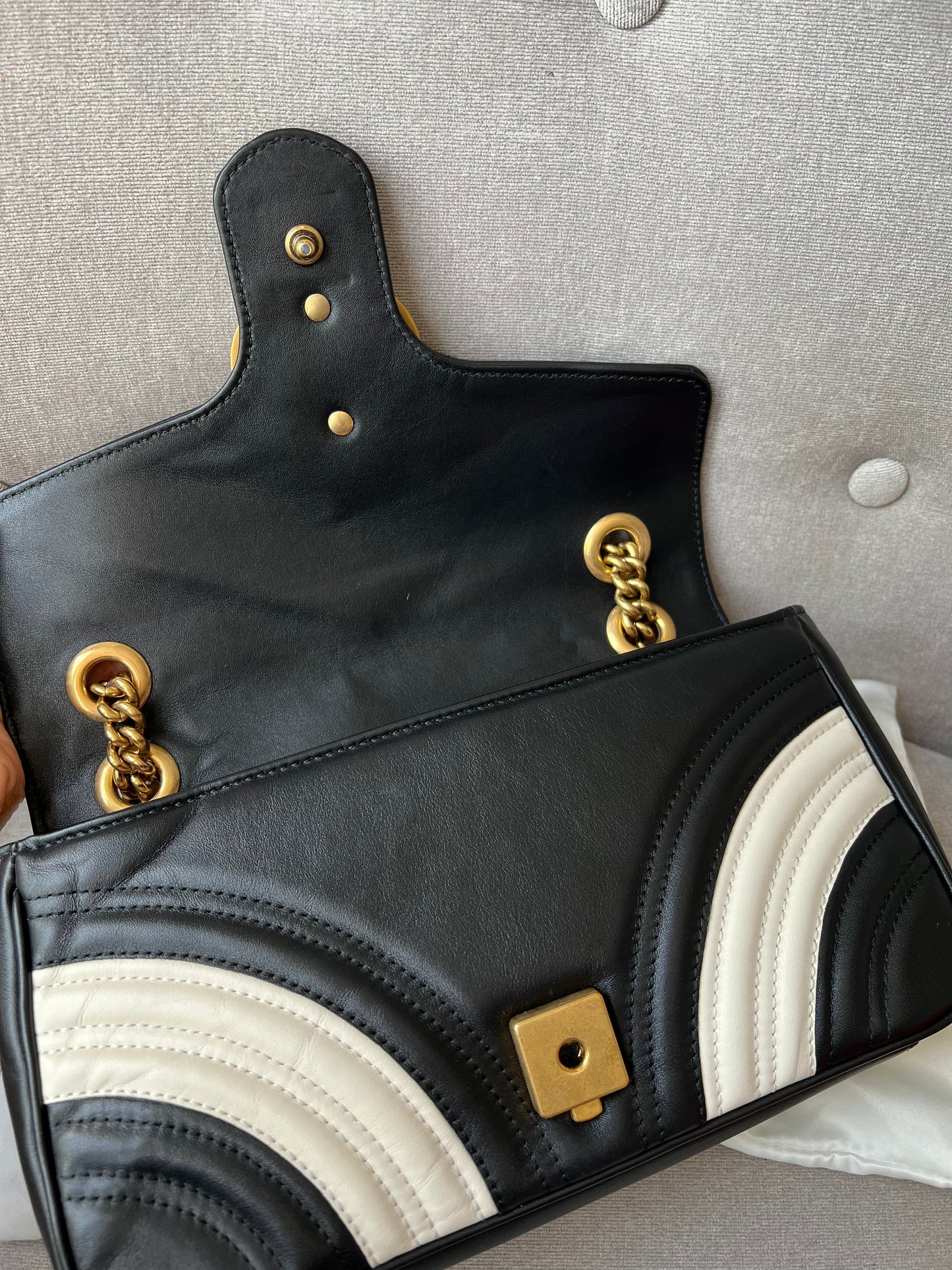 Gucci GG Black and White Marmont Small Shoulder Bag (RRP £1800)