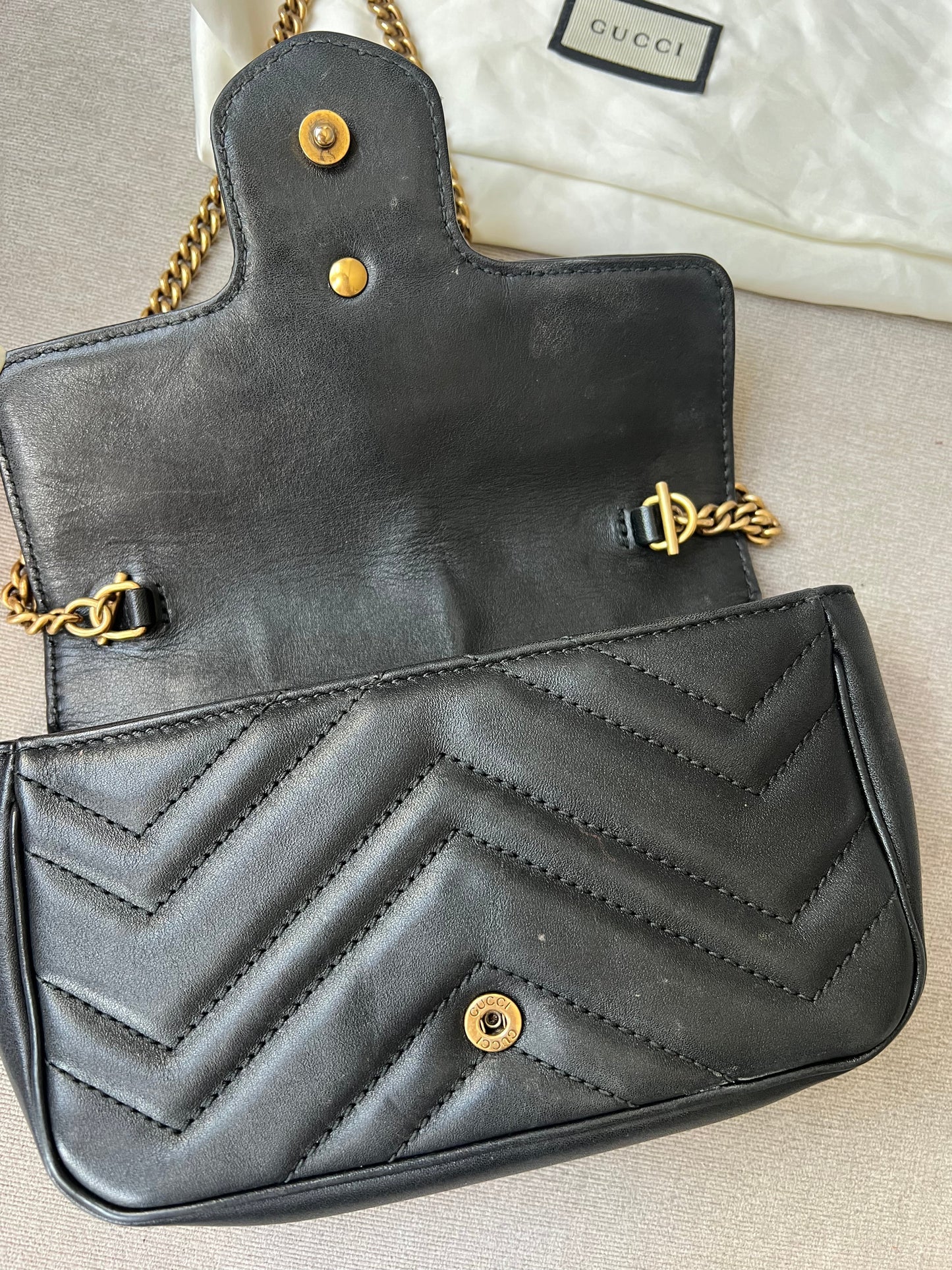 Gucci GG Black Marmont Super Mini Shoulder Bag