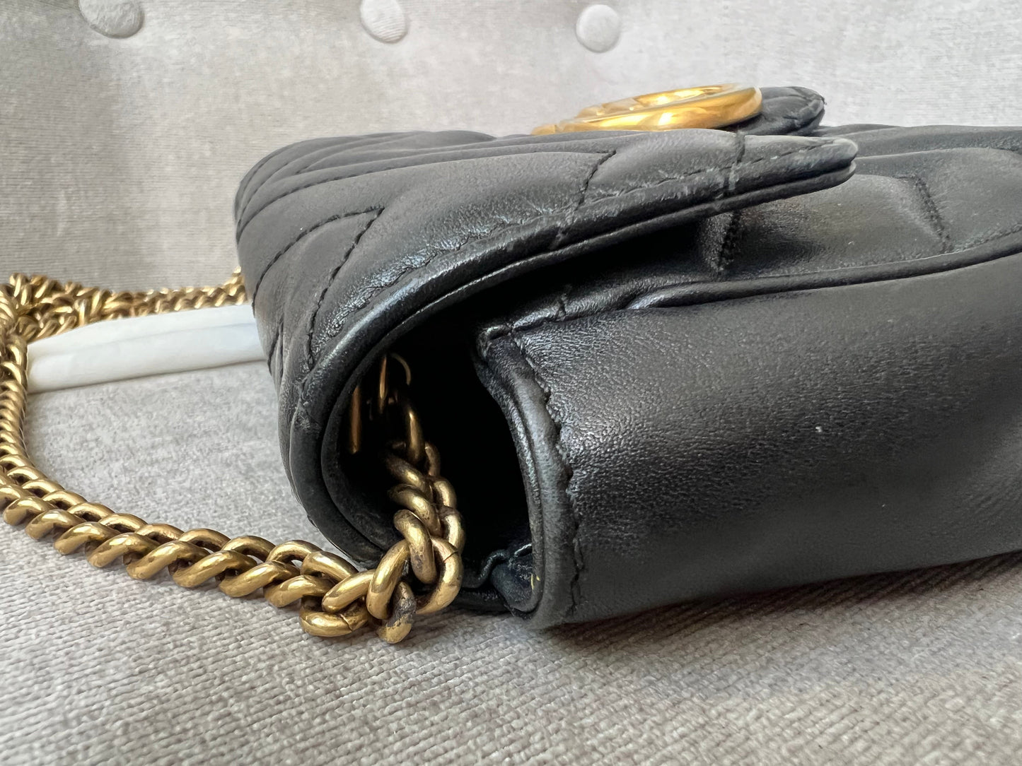 Gucci GG Black Marmont Super Mini Shoulder Bag