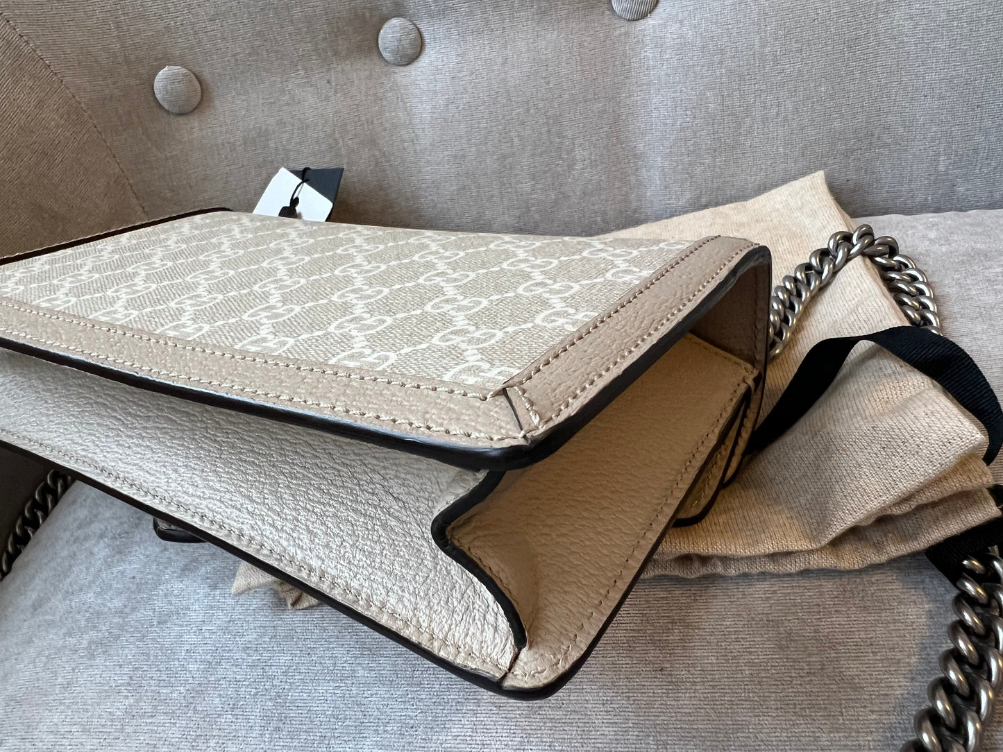 Gucci Dionysus GG Small Shoulder Bag in White and Beige Canvas (RRP £2,130)